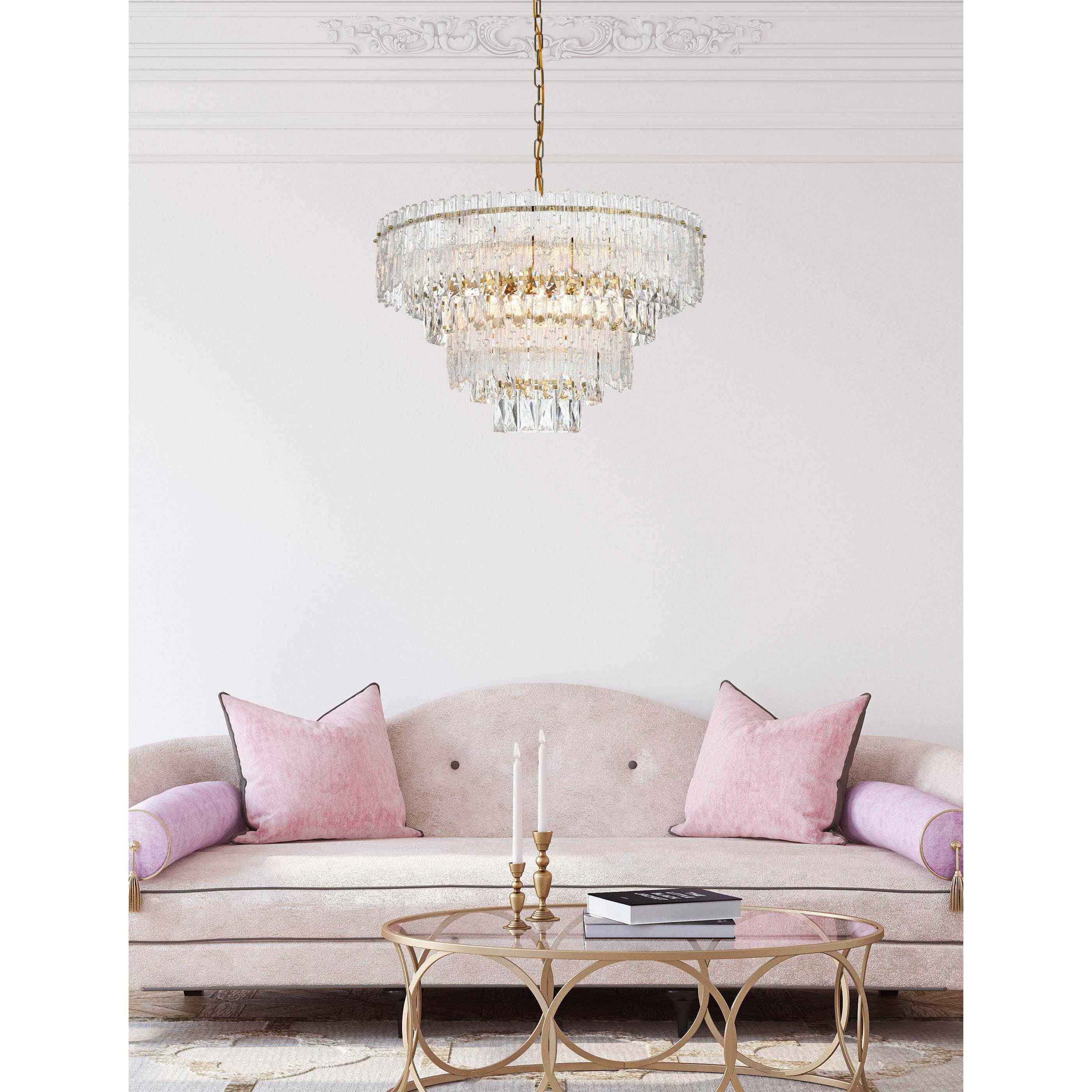 Emilia 8 Light 25 inch Satin Gold Chandelier Ceiling Light