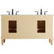 Lexington 60 X 21.5 X 35 inch Antique Beige and Antique Bronze Vanity Sink Set in Antique Brass