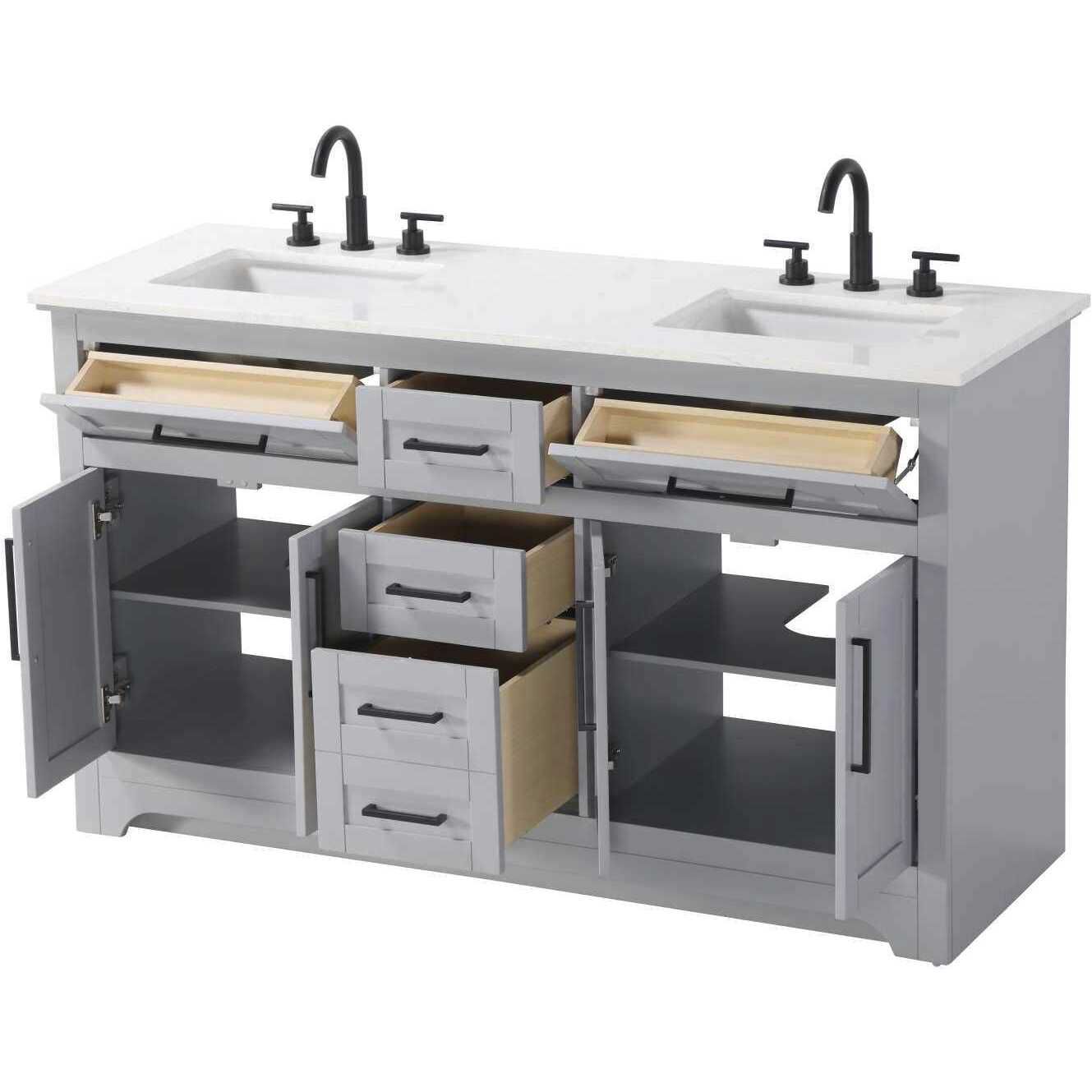 Remington 60 X 35 inch Grey Bathroom Vanity Cabinet