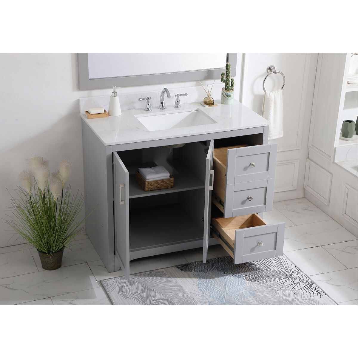 Moore 42 X 22 X 34 inch Grey Vanity Sink Set in Gray
