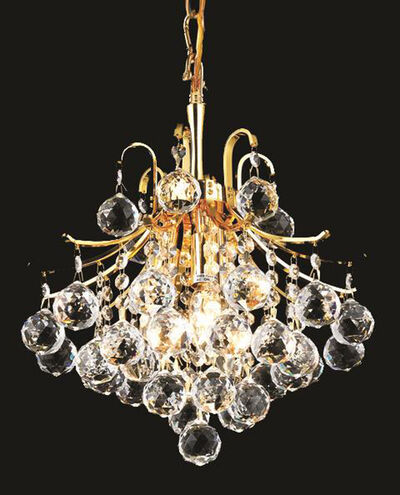 Toureg 3 Light 12 inch Gold Pendant Ceiling Light in Royal Cut