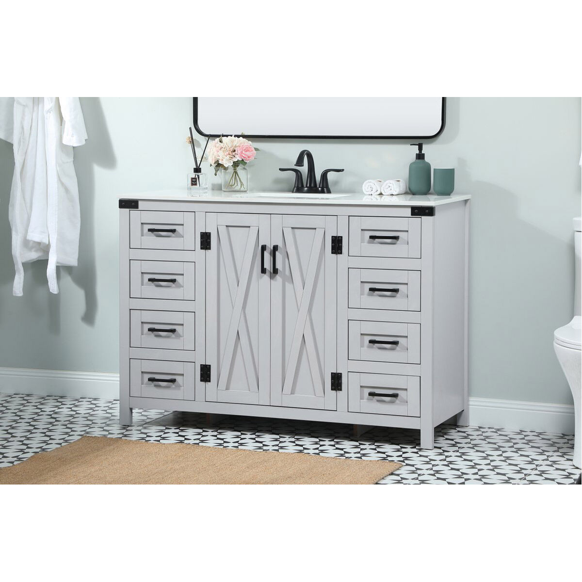 Grant 48 X 19 X 34 inch Grey Vanity Sink Set in Not Included