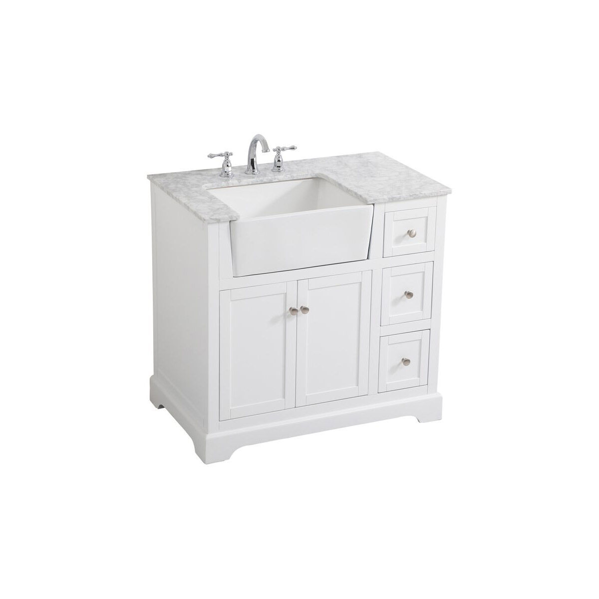 Franklin 36 X 22 X 35 inch White Bathroom Vanity Cabinet