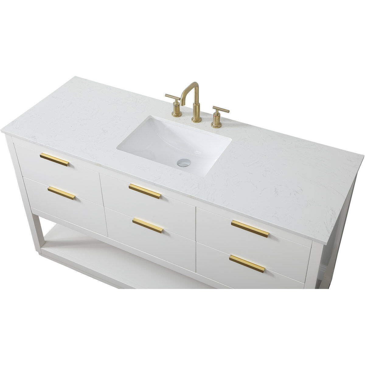 Larkin 60 X 22 X 34 inch White Vanity Sink Set