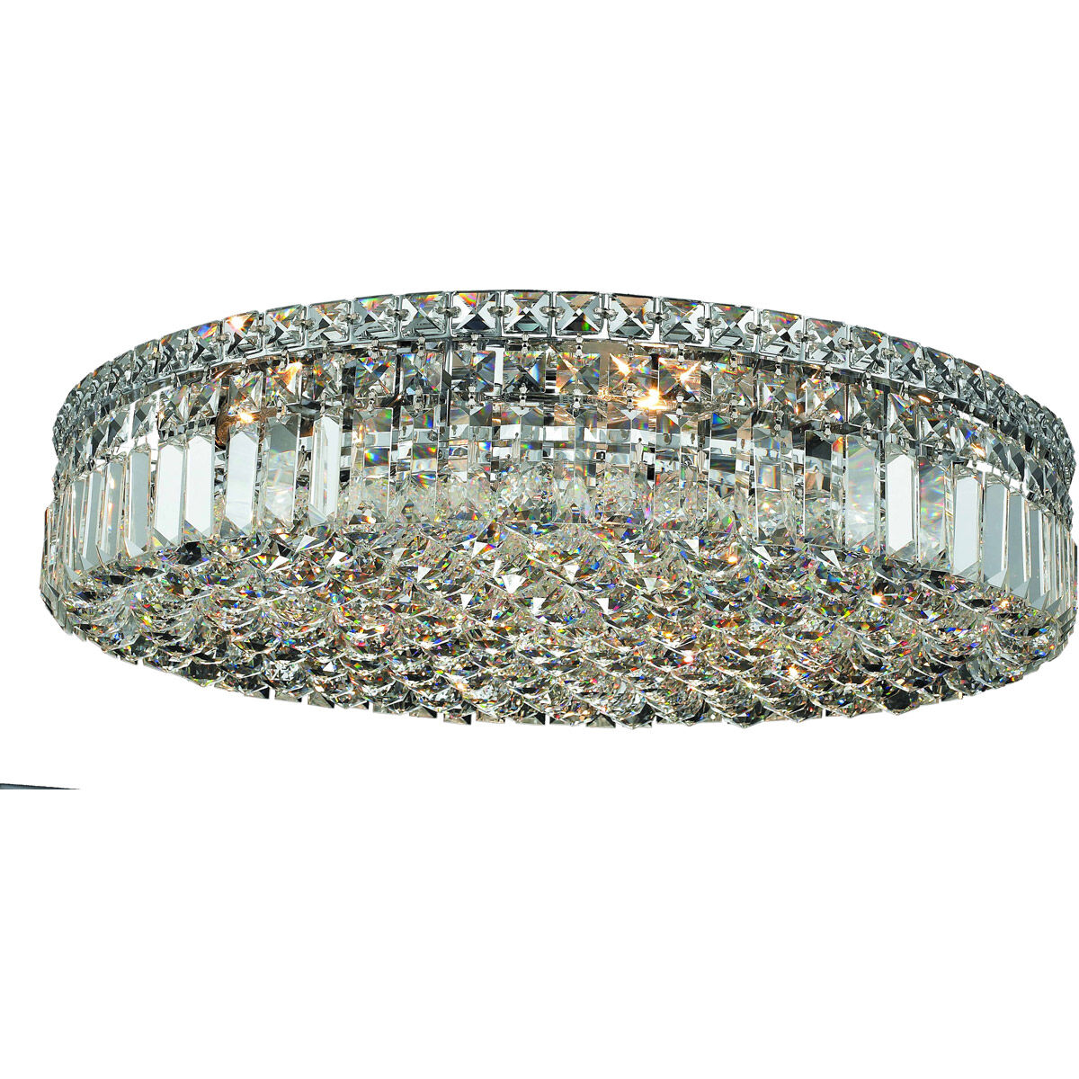 Maxime 9 Light 24 inch Chrome Flush Mount Ceiling Light in Royal Cut