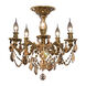 Rosalia 5 Light 18 inch French Gold Flush Mount Ceiling Light in Golden Teak, Royal Cut