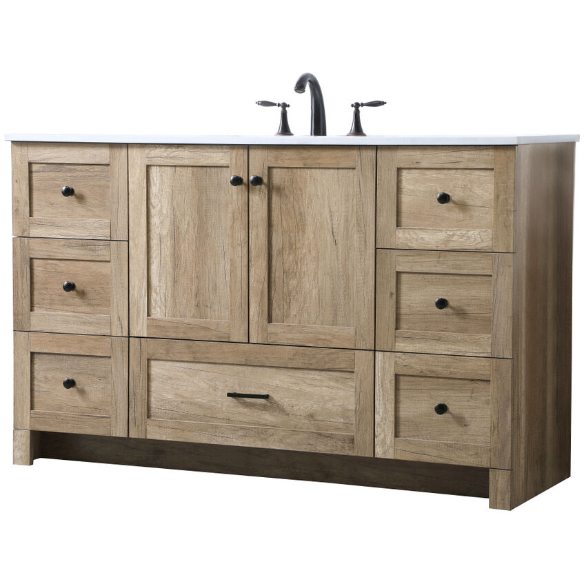Soma 54 X 19 X 34 inch Natural Oak Vanity Sink Set