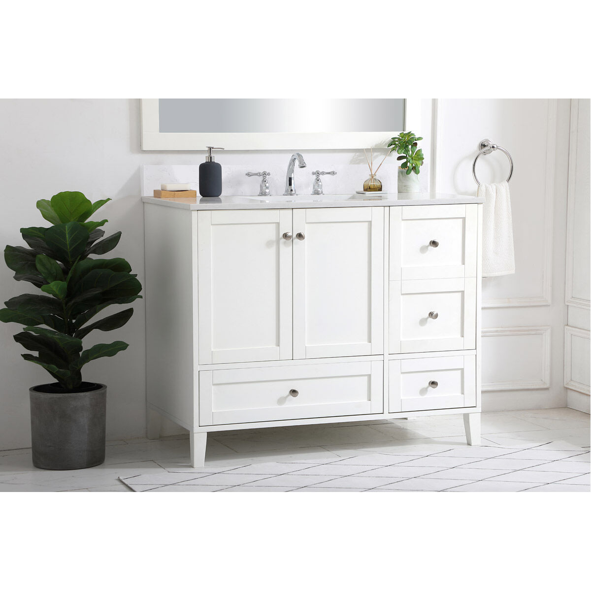 Sommerville 42 X 22 X 34 inch White Vanity Sink Set