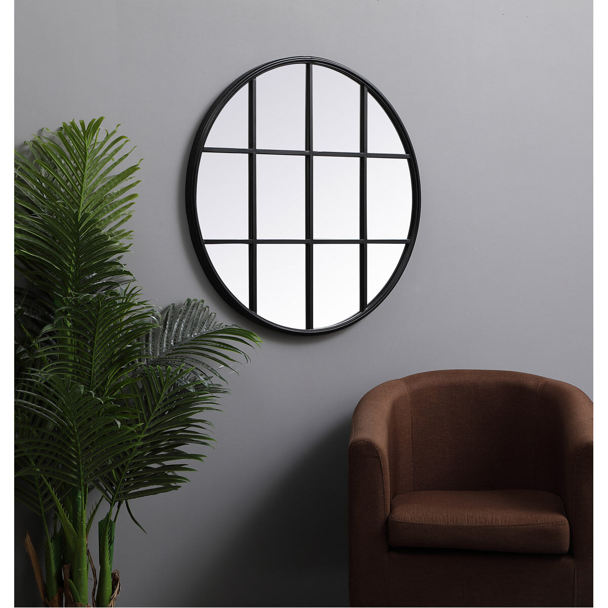 Motif 32 X 32 inch Black Wall Mirror