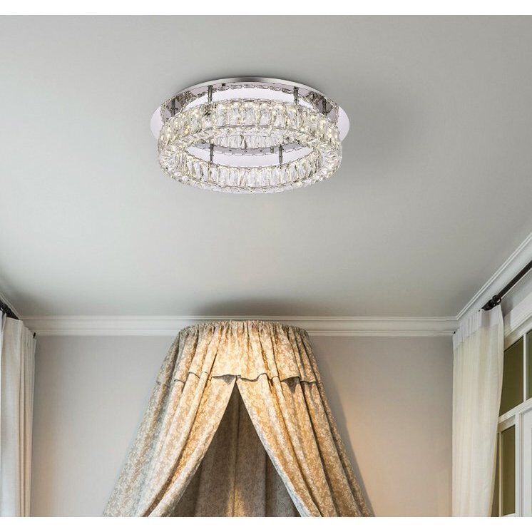 Elegant Lighting 3503F22C Monroe 1 Light 22 inch Chrome Flush