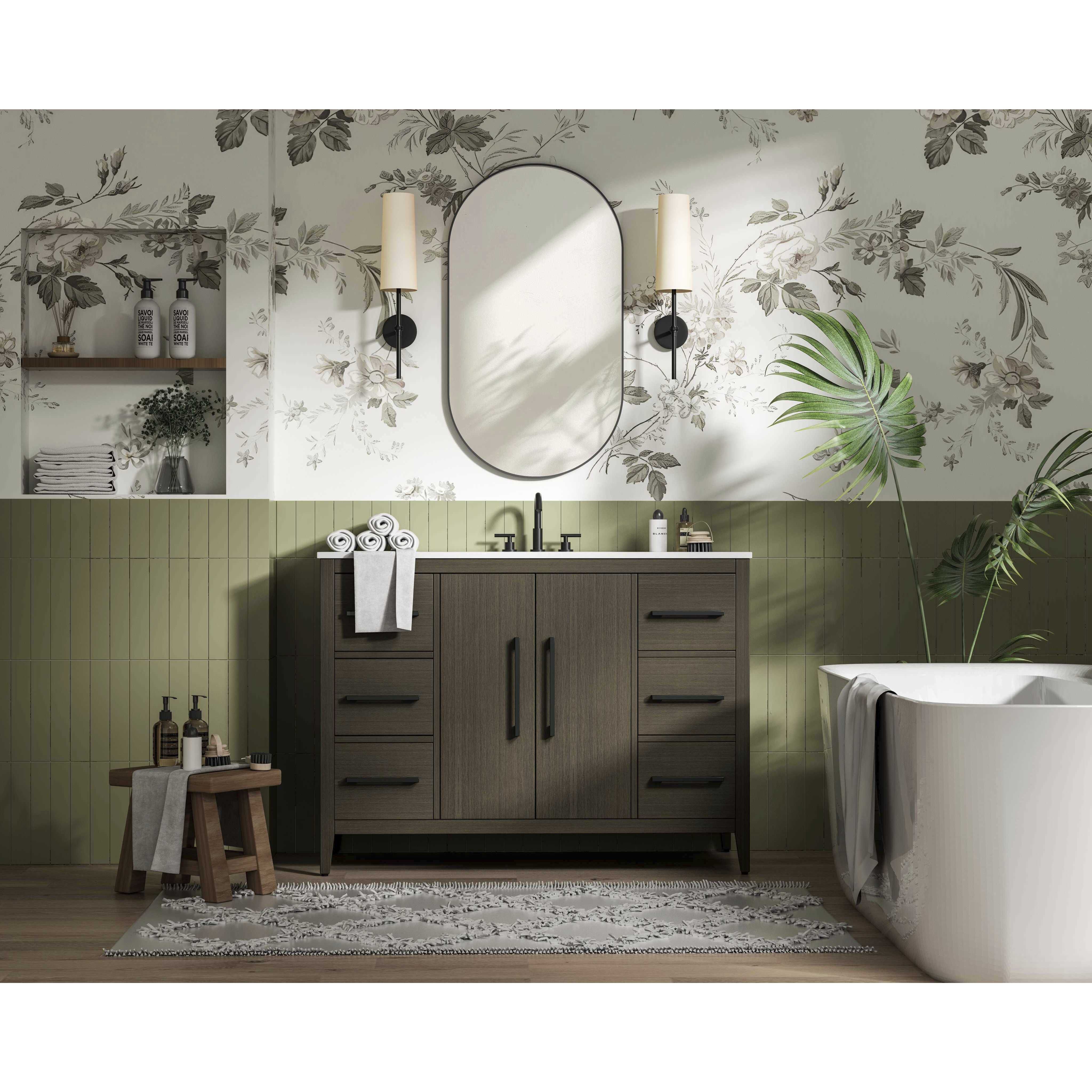 Millie 48 X 35 inch Mocha Brown Bathroom Vanity Cabinet