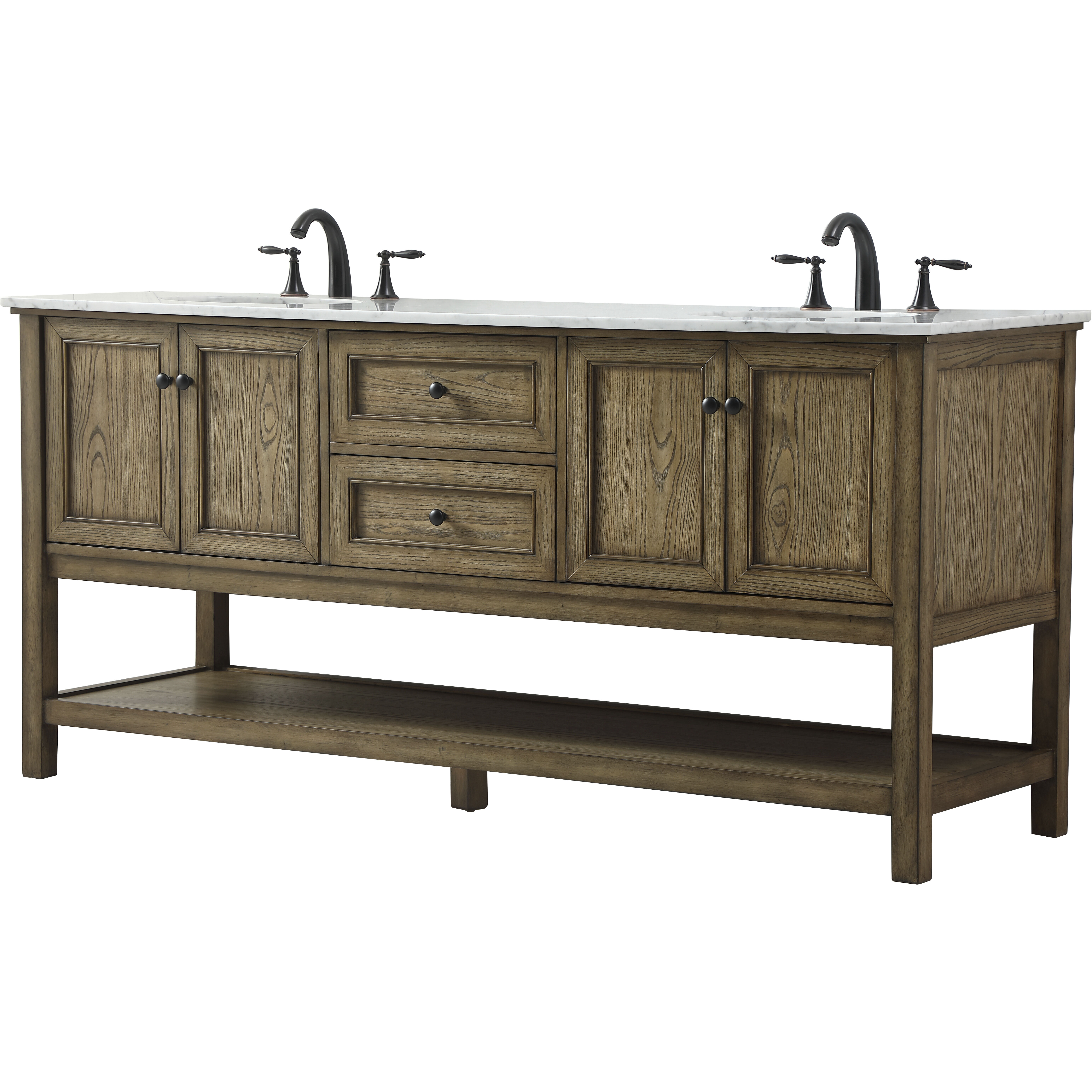 Metropolis 72 X 22 X 34 inch Driftwood Vanity Sink Set