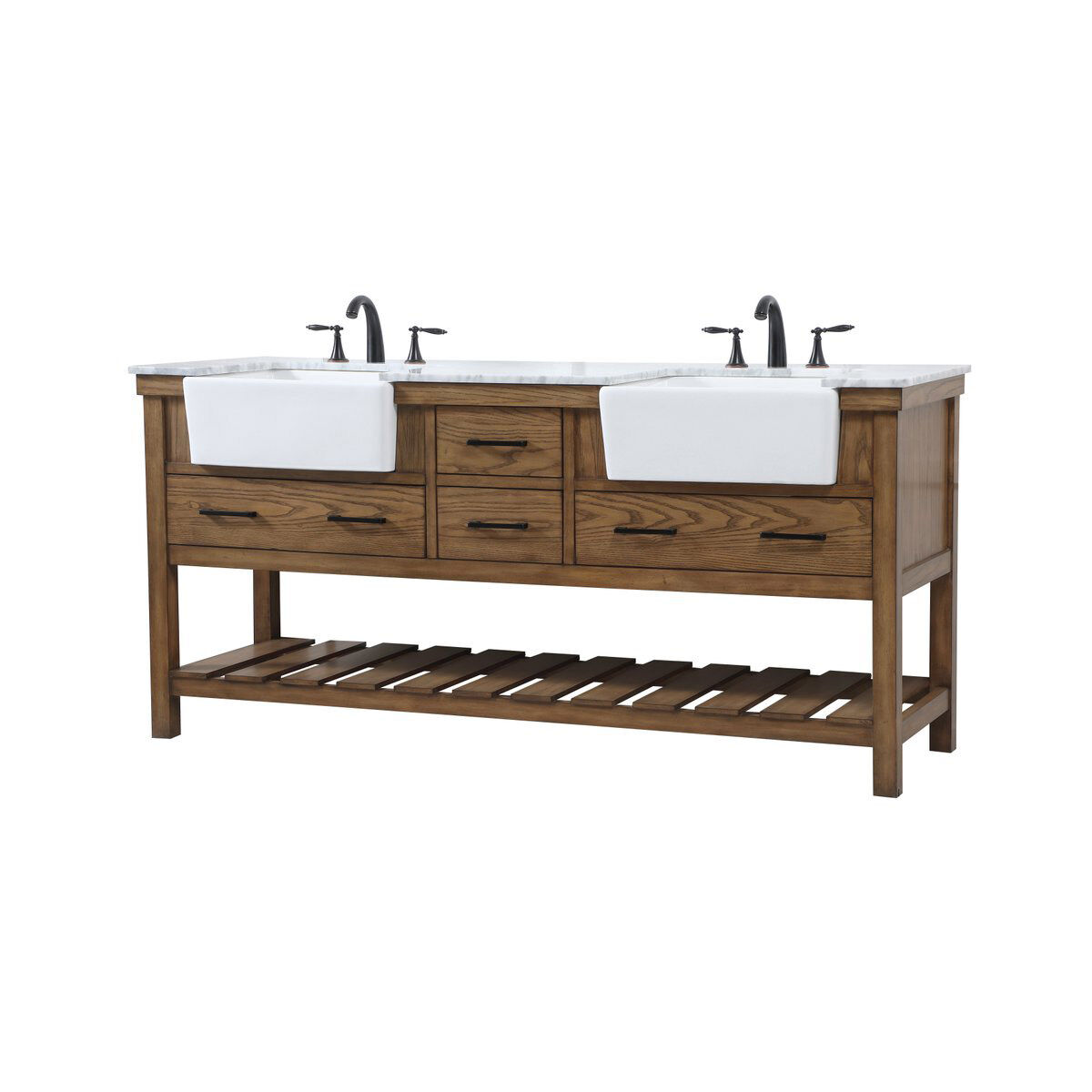Clement 72 X 22 X 34.13 inch Driftwood Bathroom Vanity Cabinet