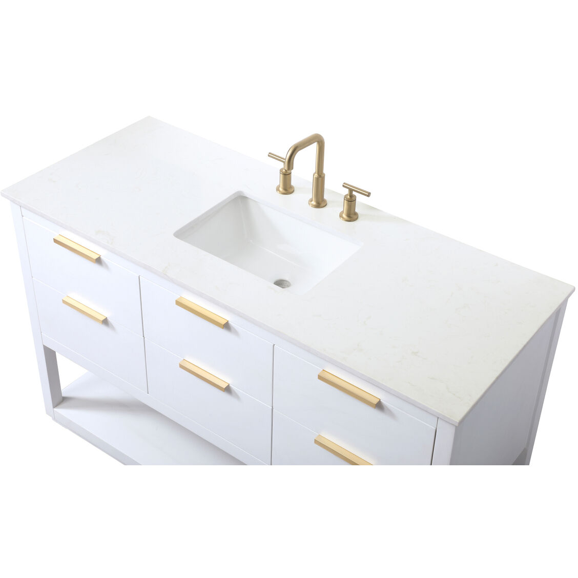Larkin 54 X 22 X 34 inch White Vanity Sink Set