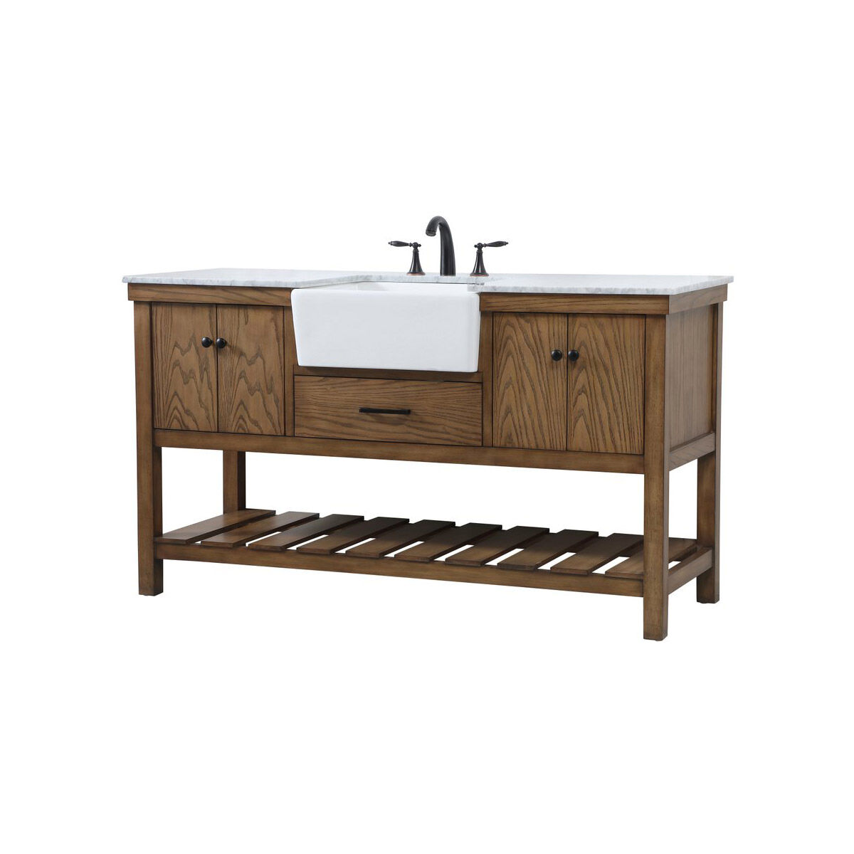 Clement 60 X 22 X 34 inch Driftwood Bathroom Vanity Cabinet