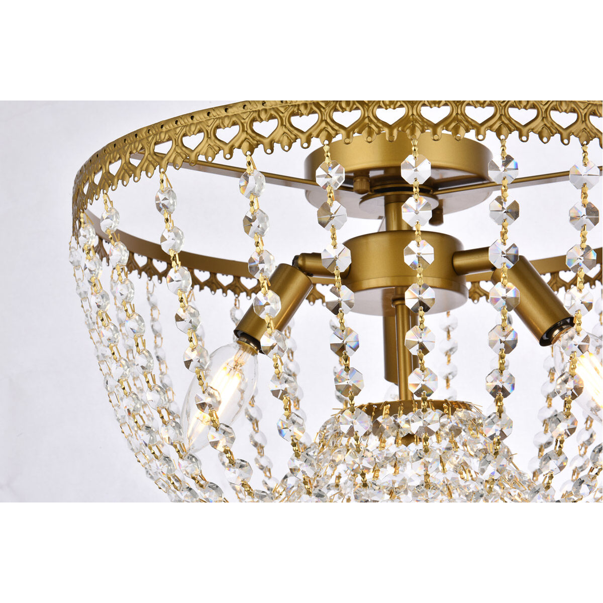 Kylie 3 Light 16 inch Brass Flush Mount Ceiling Light
