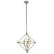 Nora 3 Light 22 inch Vintage Silver Leaf Pendant Ceiling Light, Urban Classic