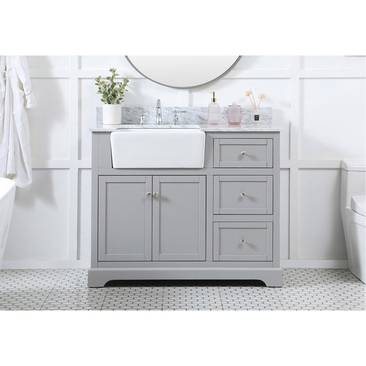 Franklin 42 X 22 X 35 inch Grey Bathroom Vanity Cabinet
