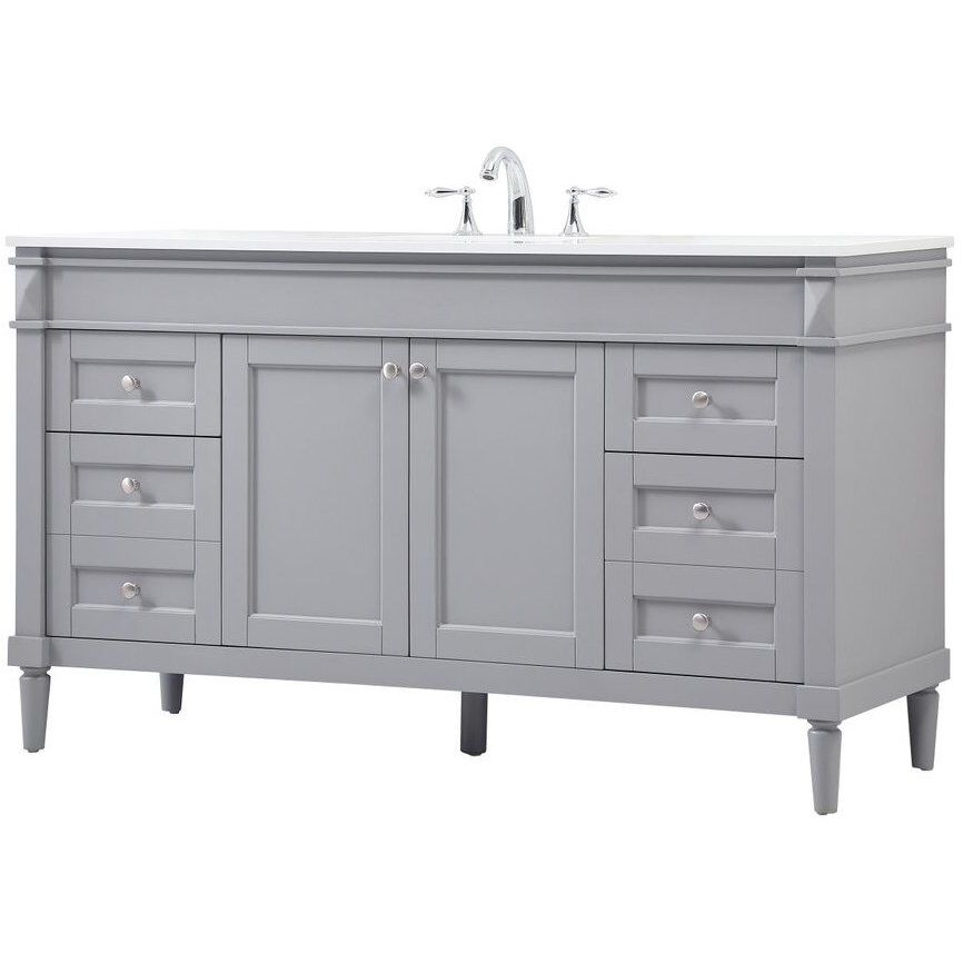 Bennett 60 X 21 X 35 inch Grey Vanity Sink Set