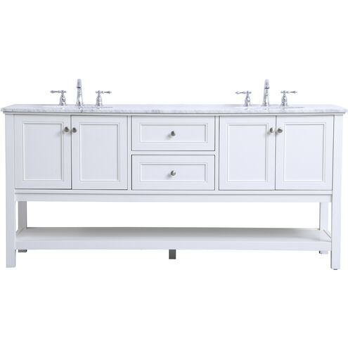 Metropolis 72 X 22 X 34 inch White Vanity Sink Set
