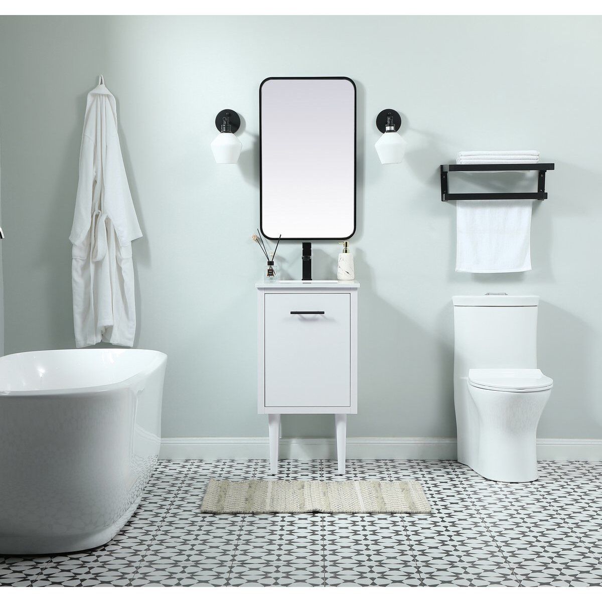 Cyrus 19 X 18 X 33.5 inch White Vanity Sink Set