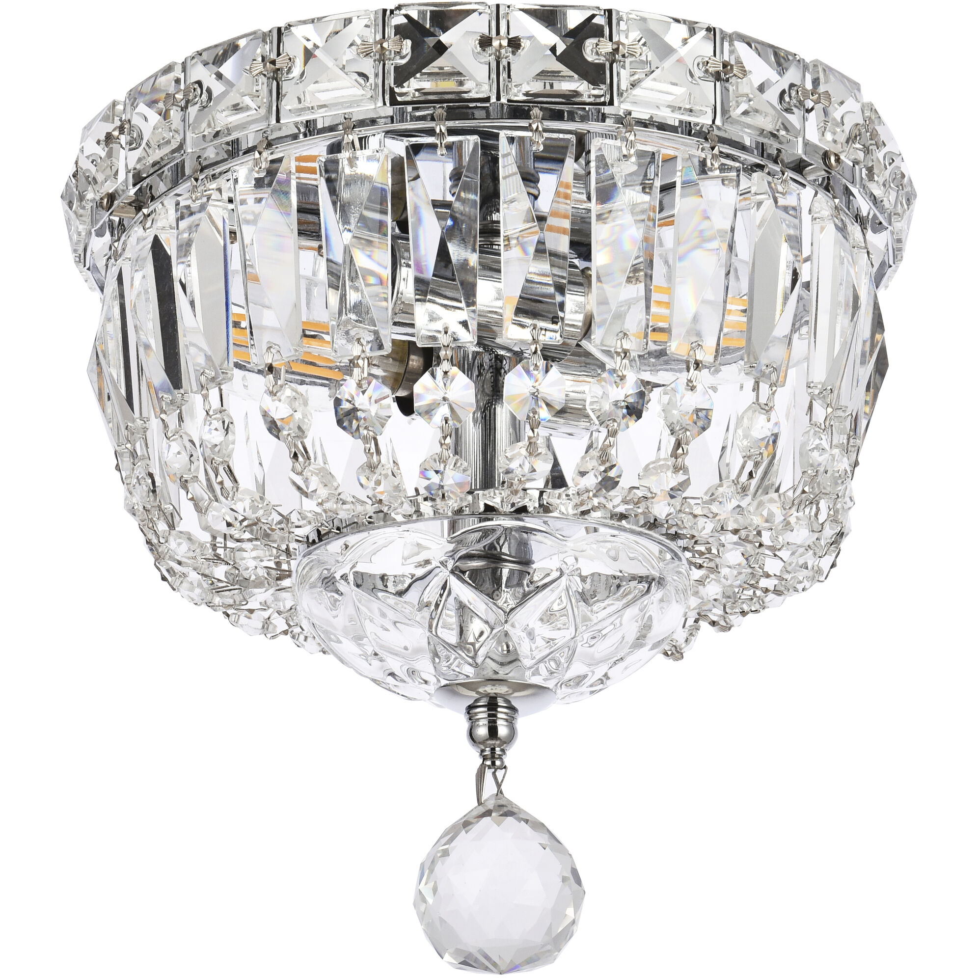 Tranquil 2 Light 8 inch Chrome Flush Mount Ceiling Light in Royal Cut