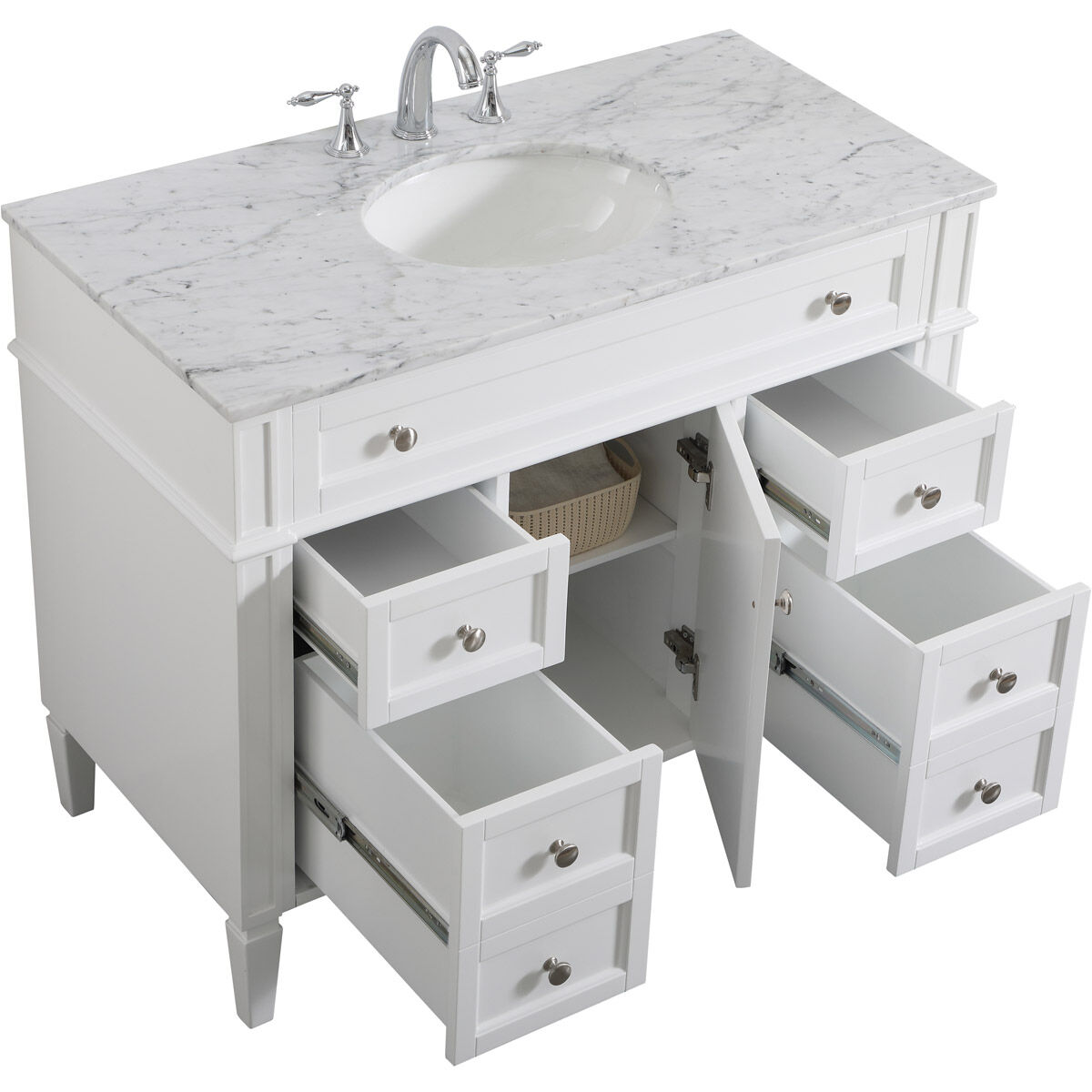 Park Avenue 42 X 22 X 35 inch White Vanity Sink Set