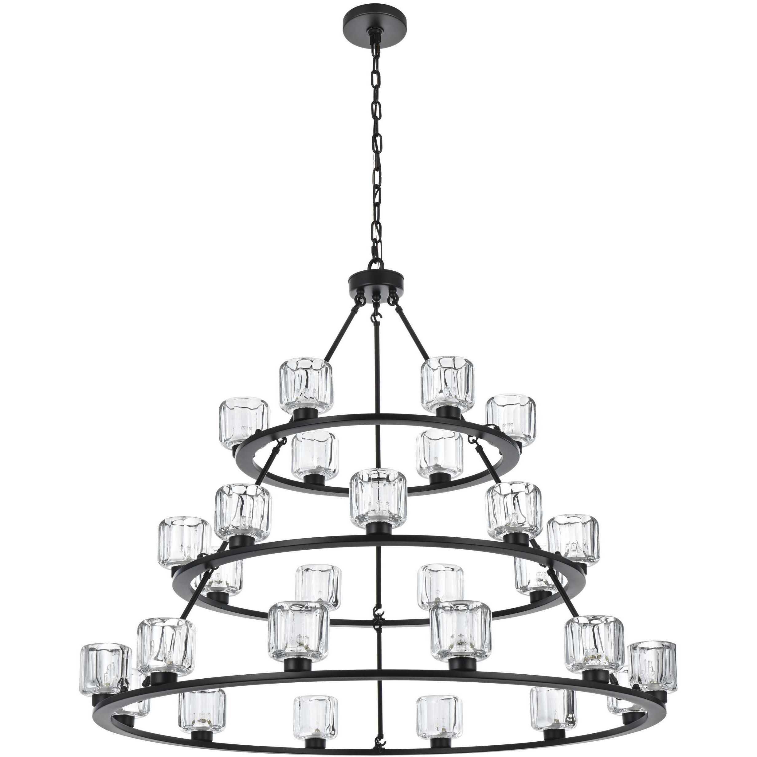 Cadence 27 Light 48 inch Black Chandelier Ceiling Light