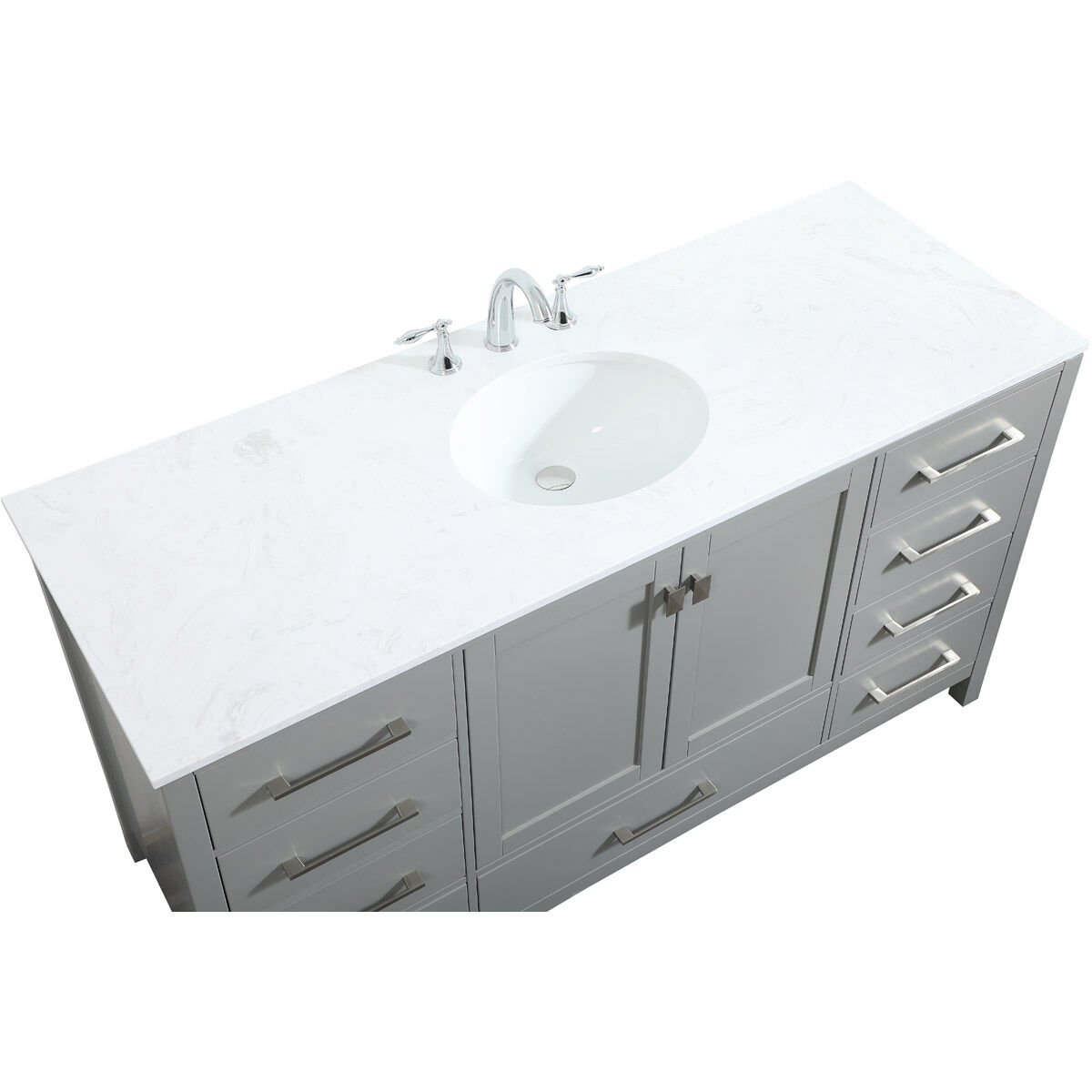 Irene 60 X 22 X 34 inch Grey Vanity Sink Set