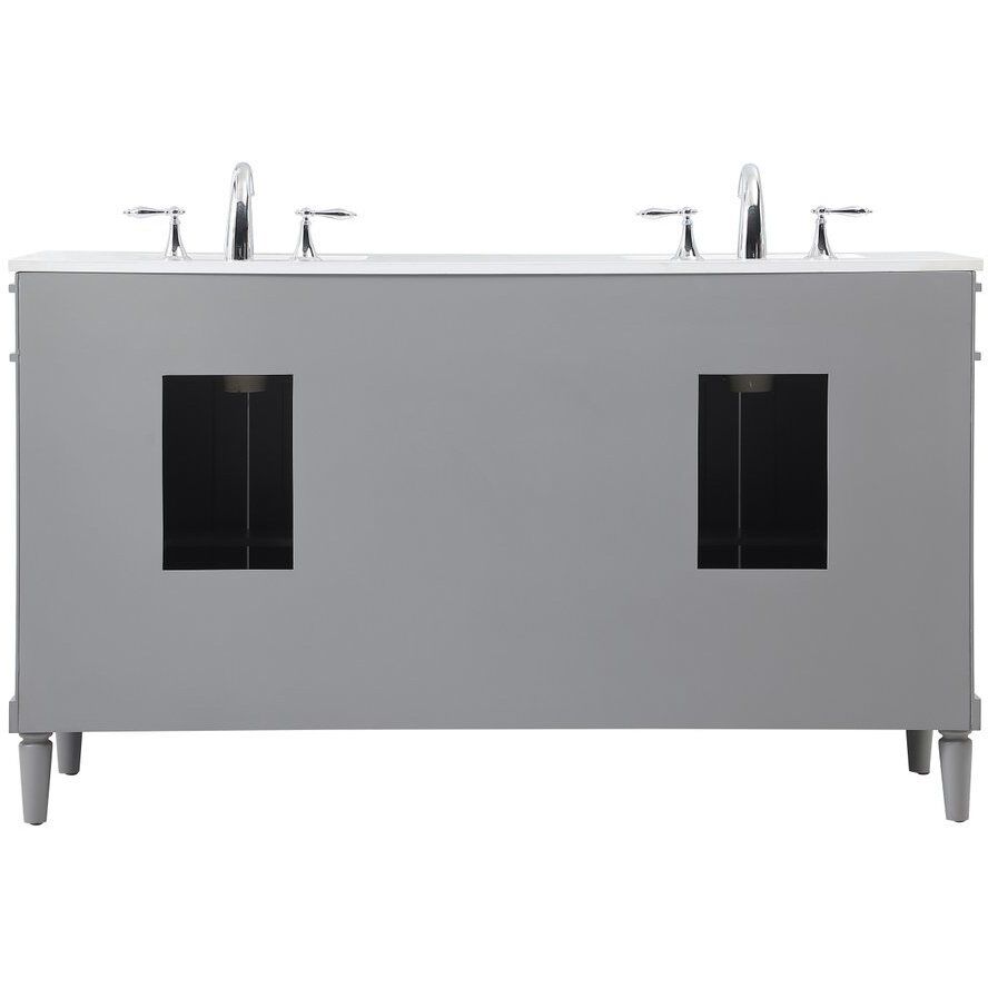 Bennett 60 X 21 X 35 inch Grey Vanity Sink Set
