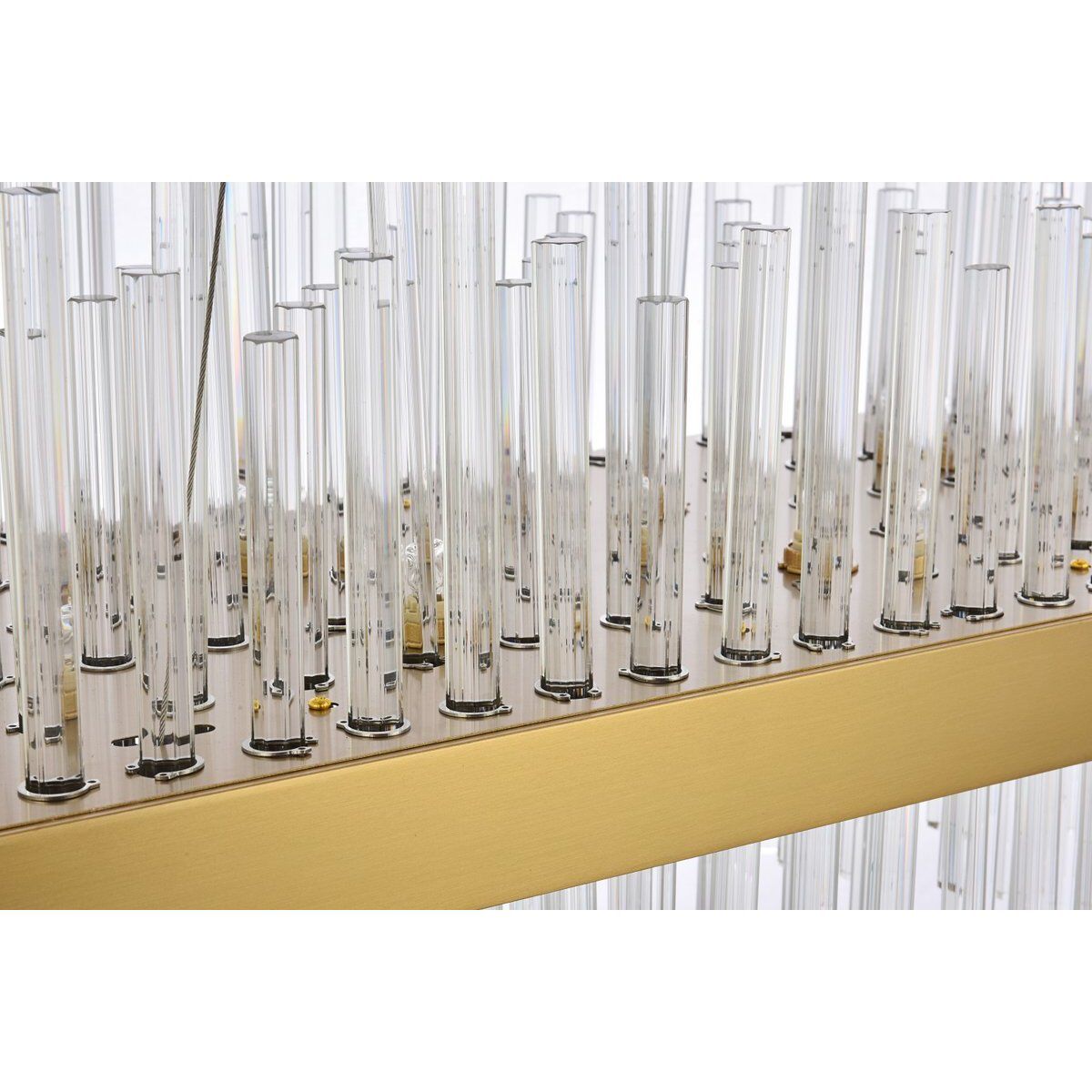 Dallas 24 Light 42 inch Satin Gold Linear Chandelier Ceiling Light