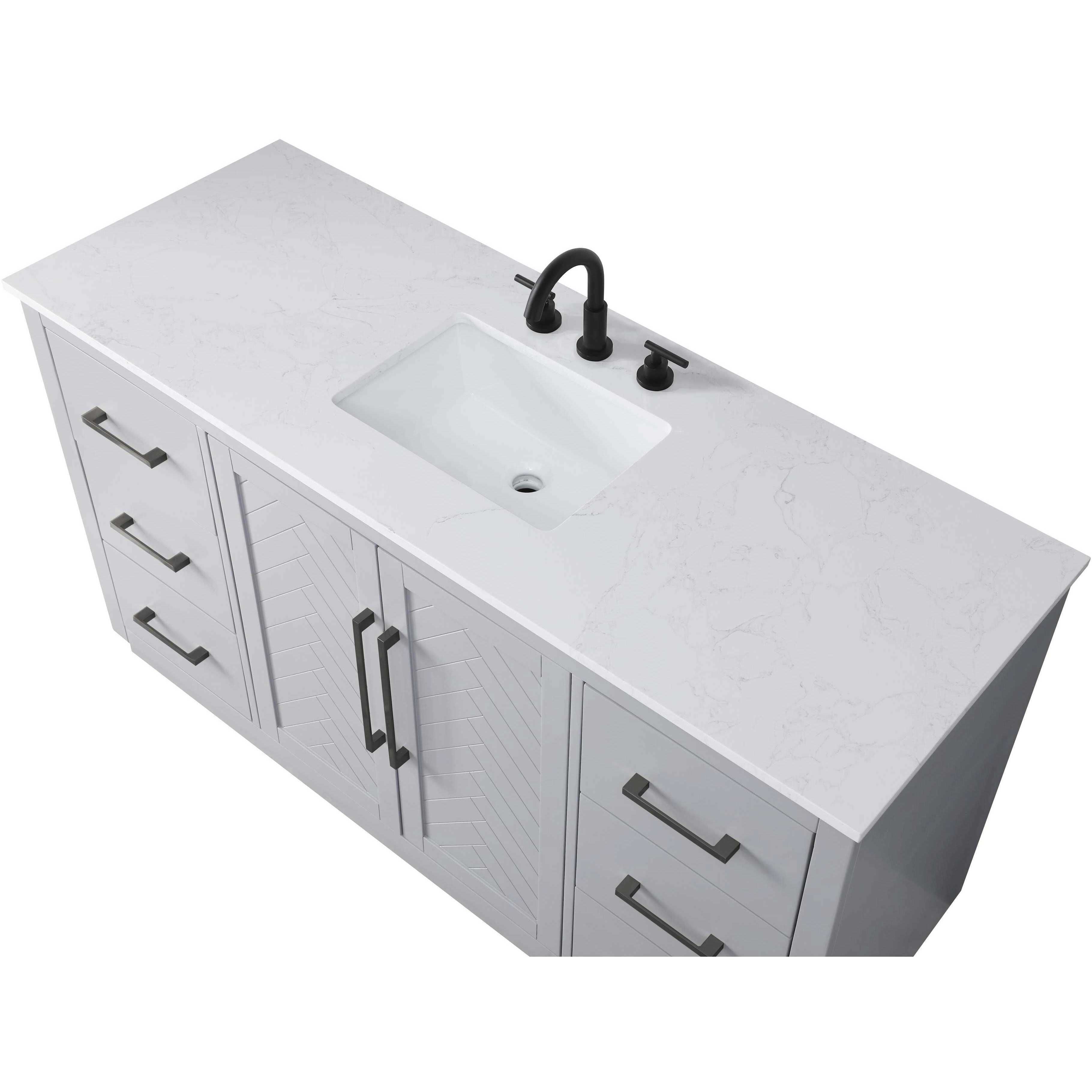 Chase 60 X 34 inch Grey Bathroom Vanity Cabinet