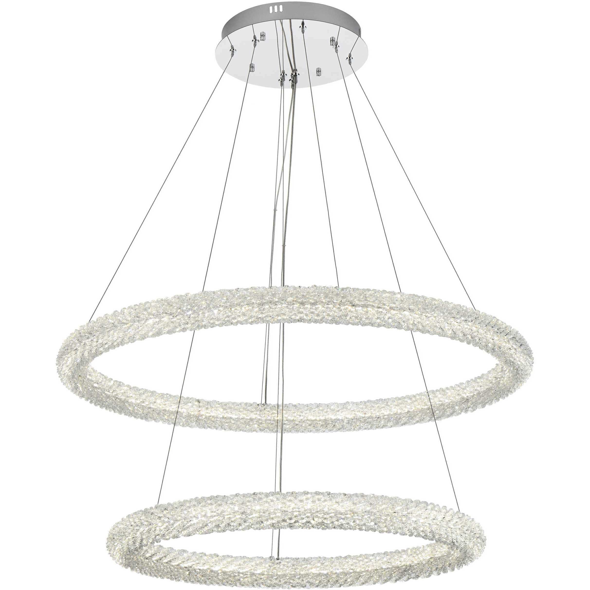 Bowen 2 Light 35.5 inch Chrome Chandelier Ceiling Light
