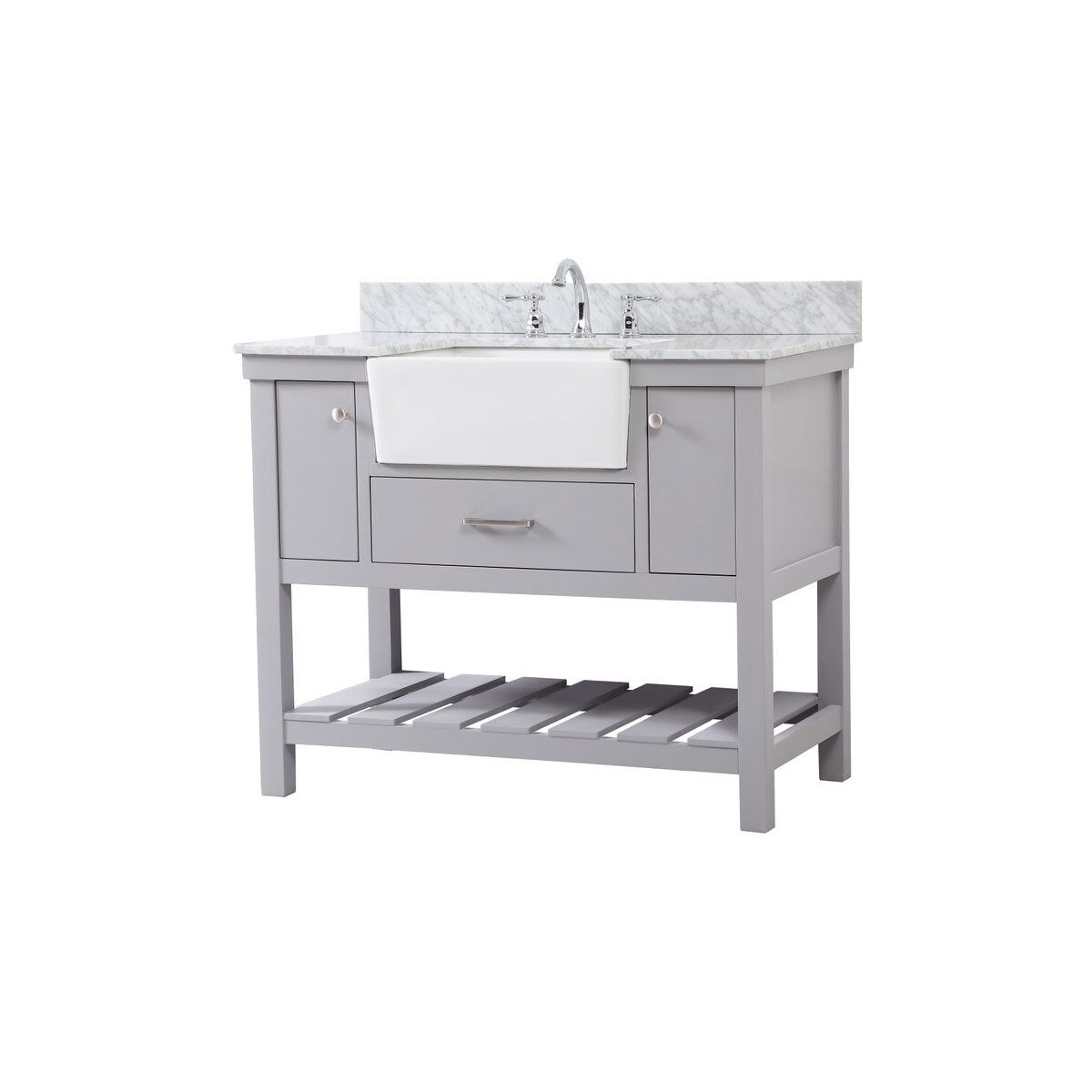 Clement 42 X 22 X 34 inch Grey Bathroom Vanity Cabinet