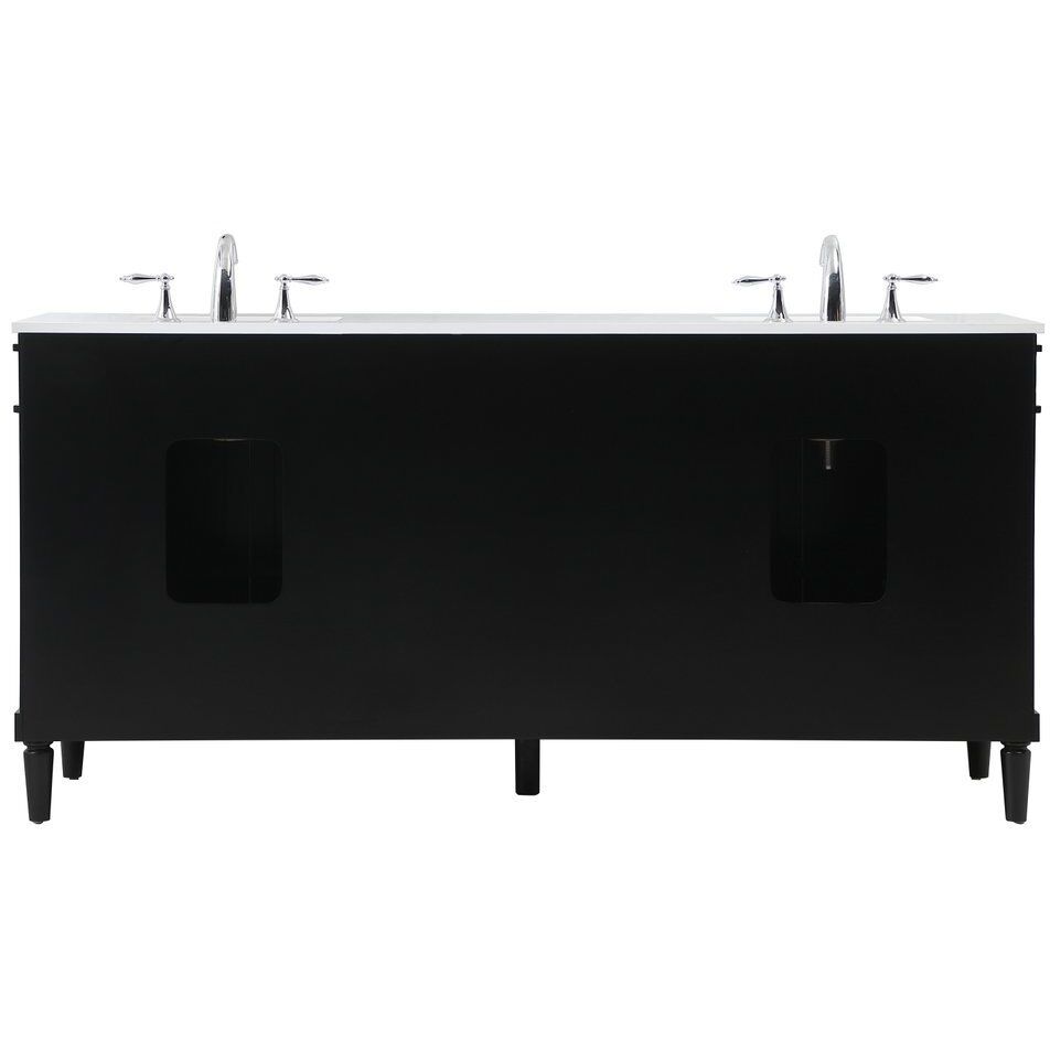 Bennett 72 X 21 X 35 inch Black Vanity Sink Set