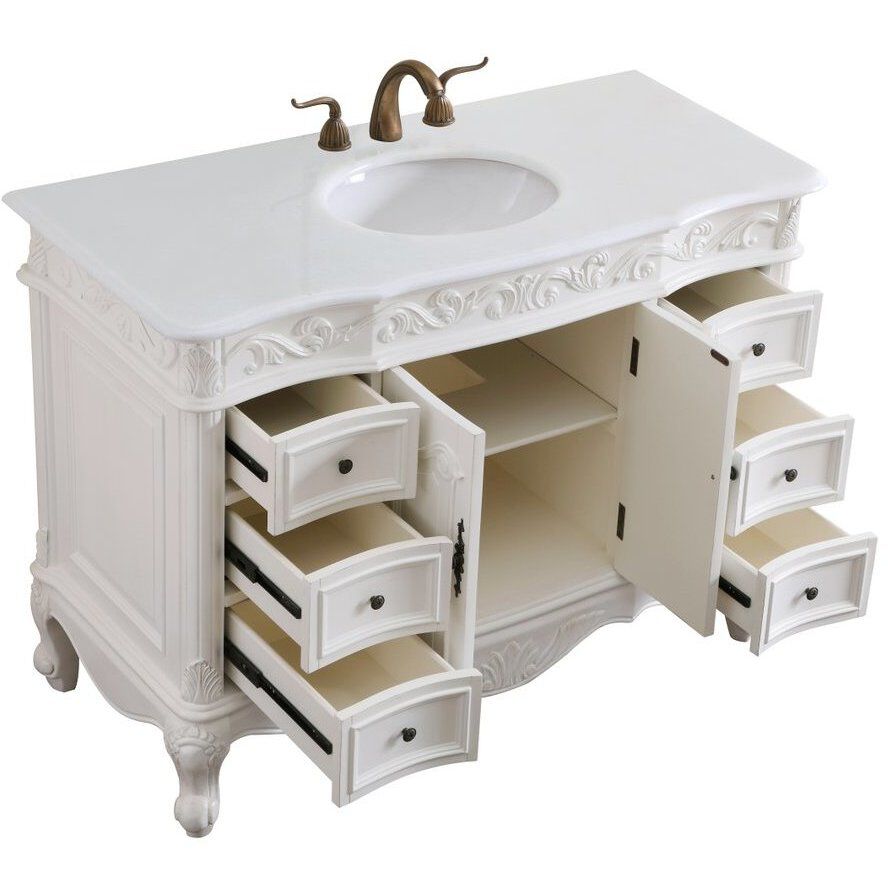 Oakland 48 X 22 X 36 inch Antique White Vanity Sink Set