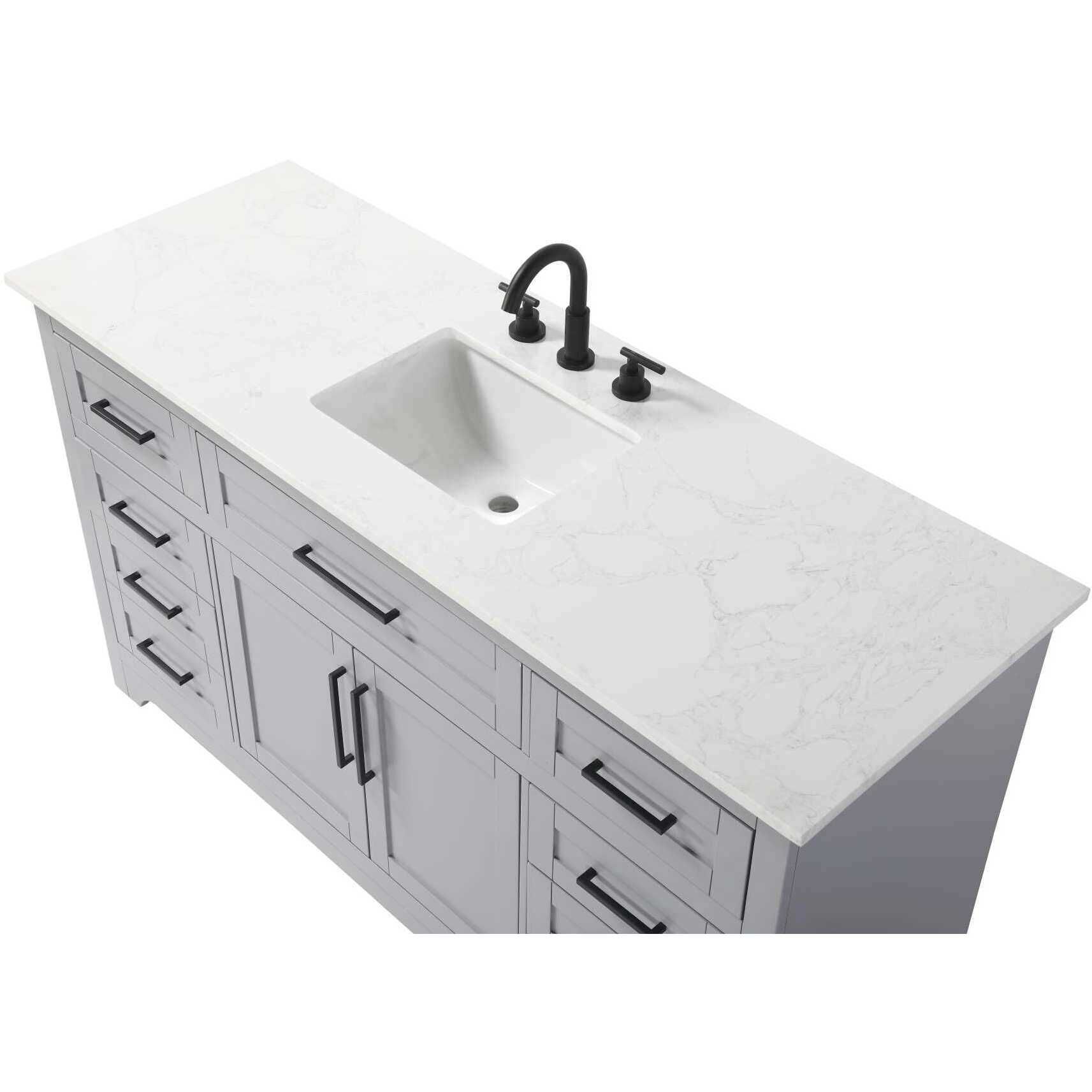Remington 60 X 35 inch Grey Bathroom Vanity Cabinet
