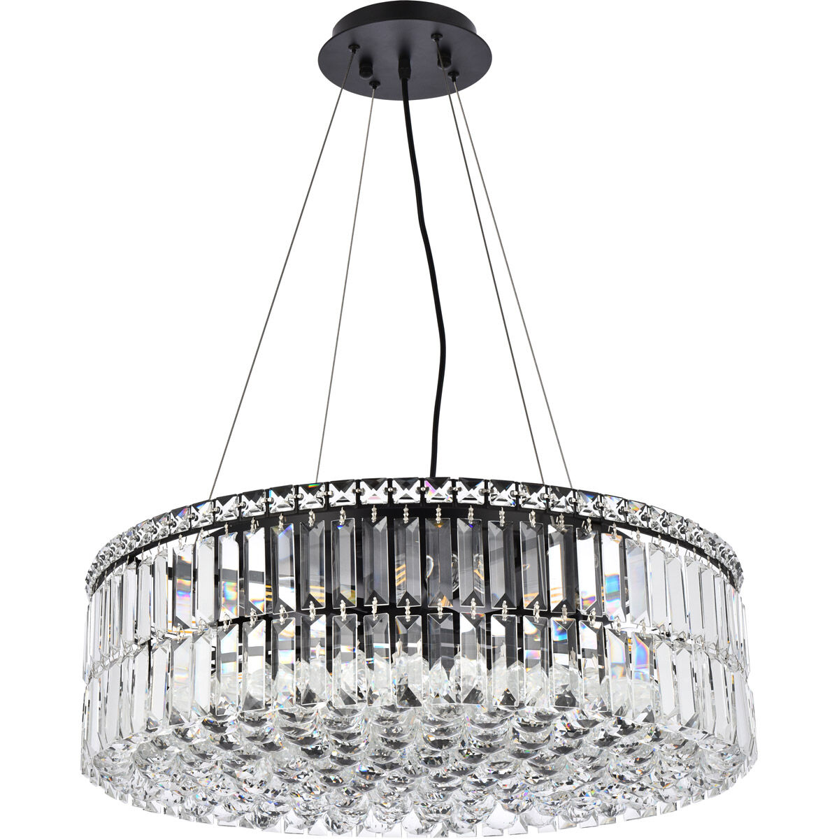 Maxime 12 Light 24 inch Black and Clear Chandelier Ceiling Light