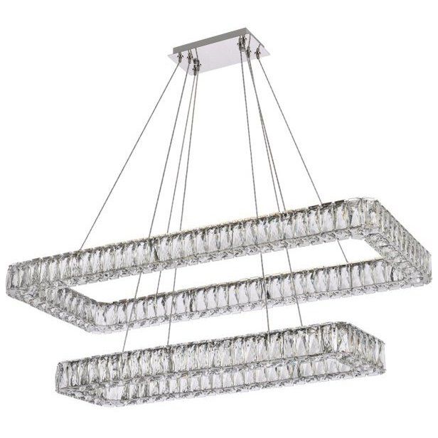 Monroe 2 Light 42 inch Chrome Pendant Ceiling Light