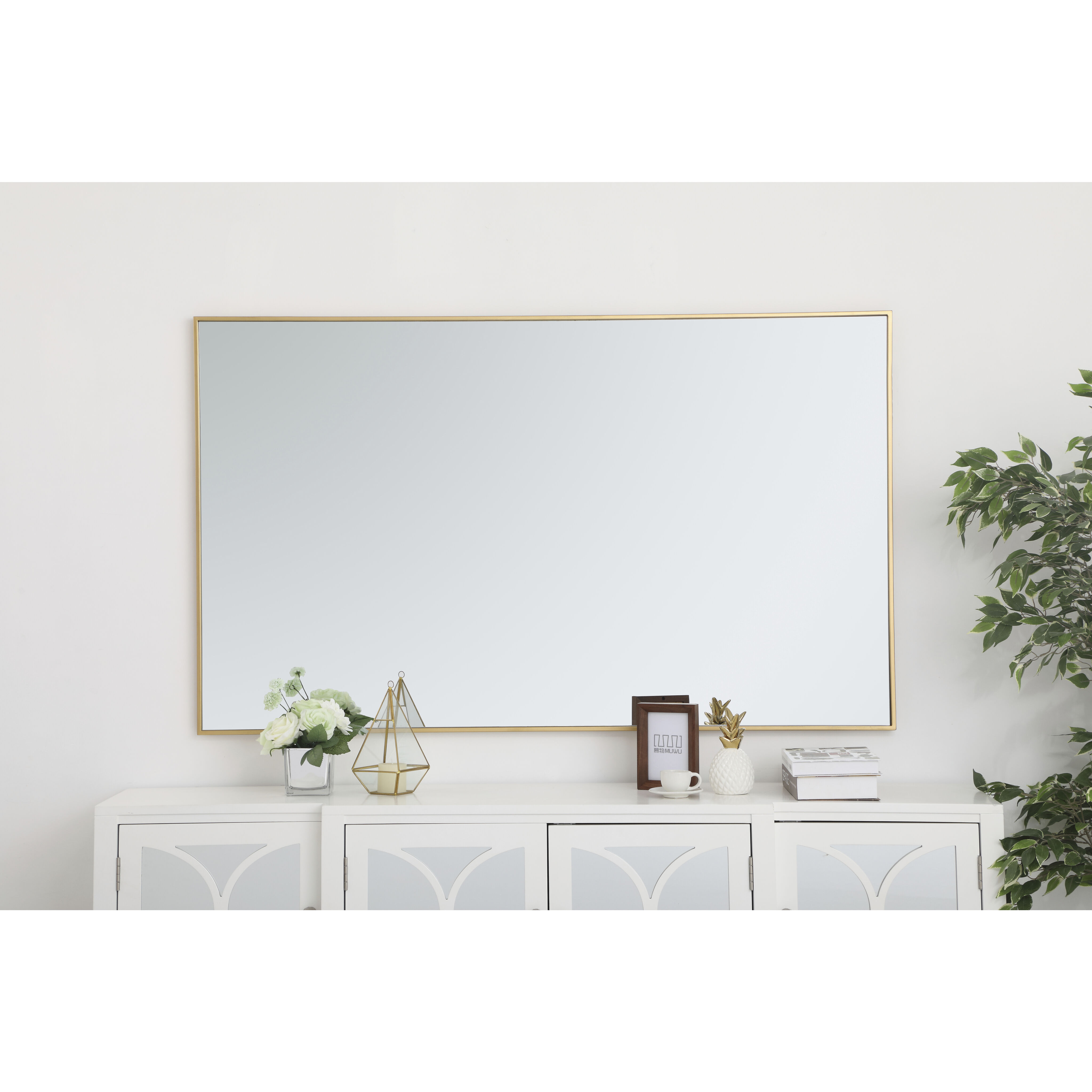 Monet 60 X 36 inch Brass Wall Mirror