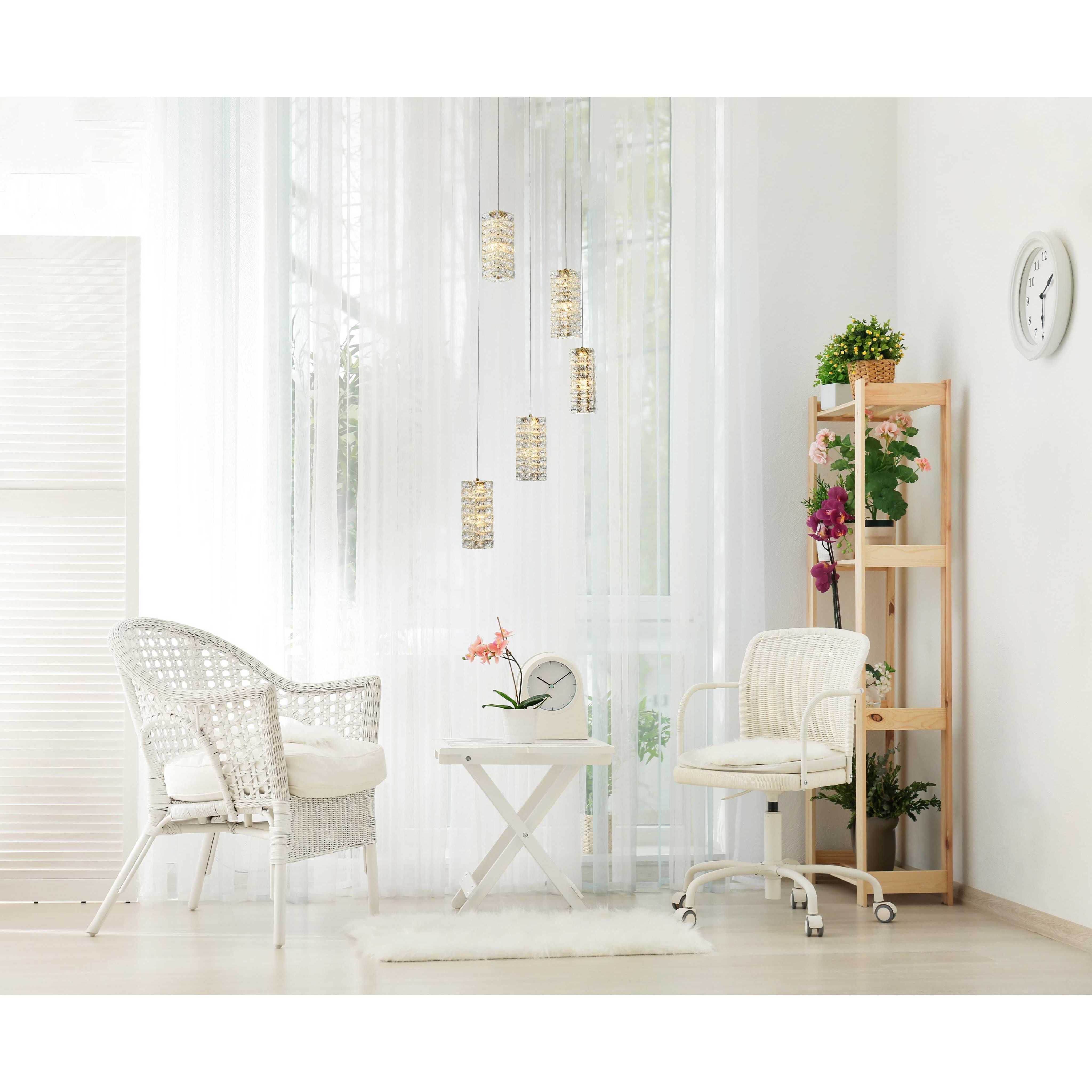 Aston 5 Light 20 inch Satin Gold Pendant Ceiling Light