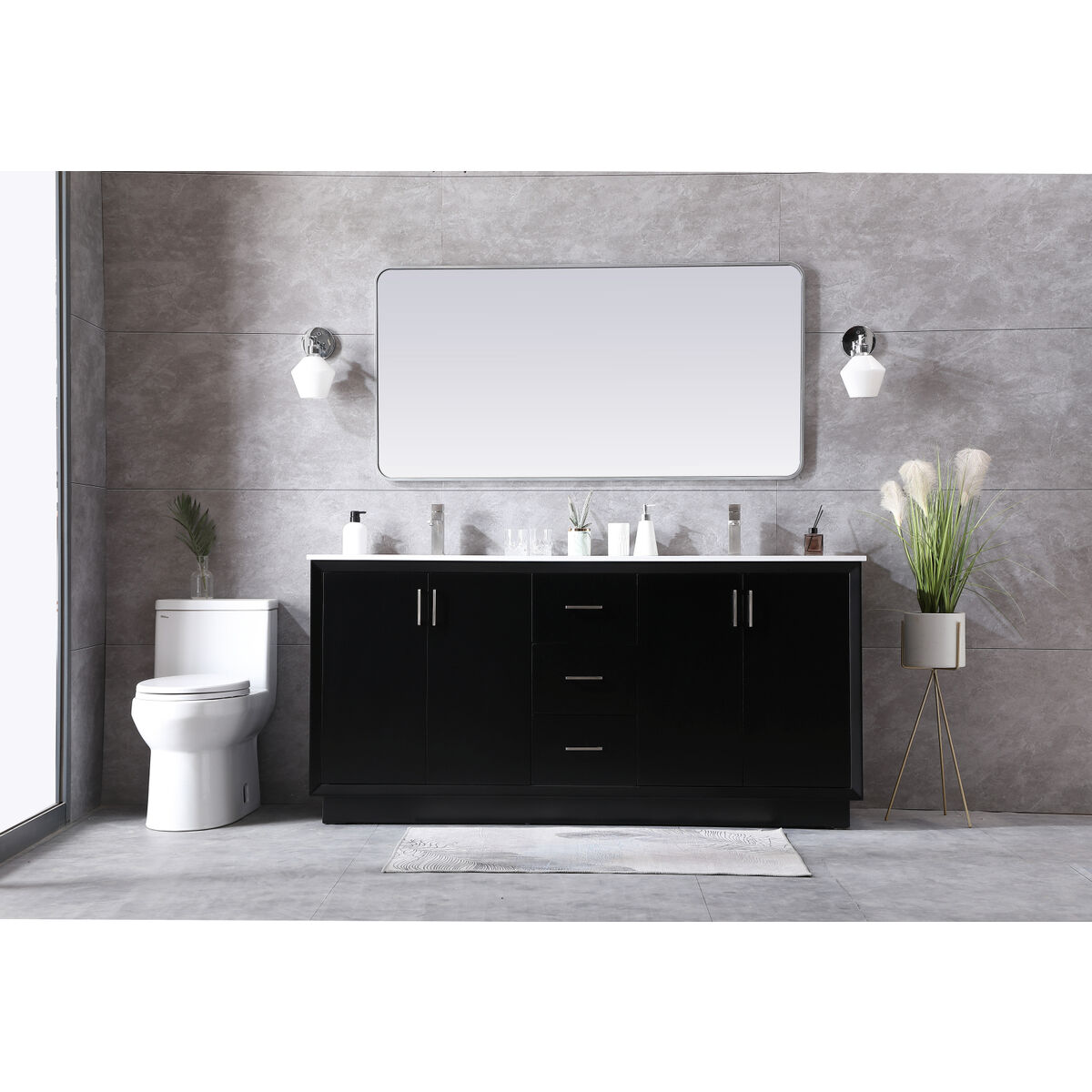 Hayes 72 X 22 X 35 inch Black Vanity Sink Set