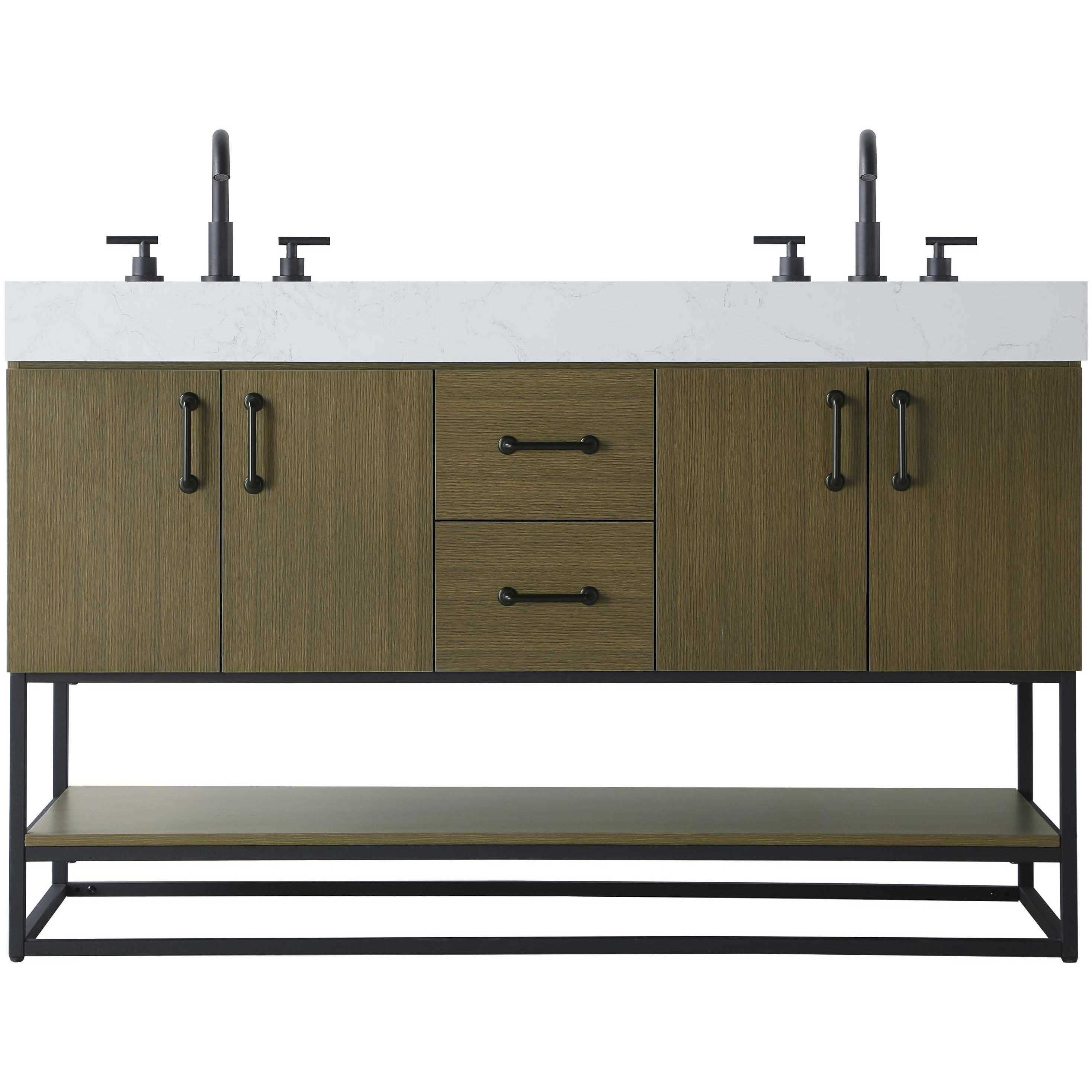 Caroline 54 X 34 inch Chestnut Brown Bathroom Vanity Cabinet