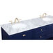 Metropolis 72 X 22 X 34 inch Blue Vanity Sink Set