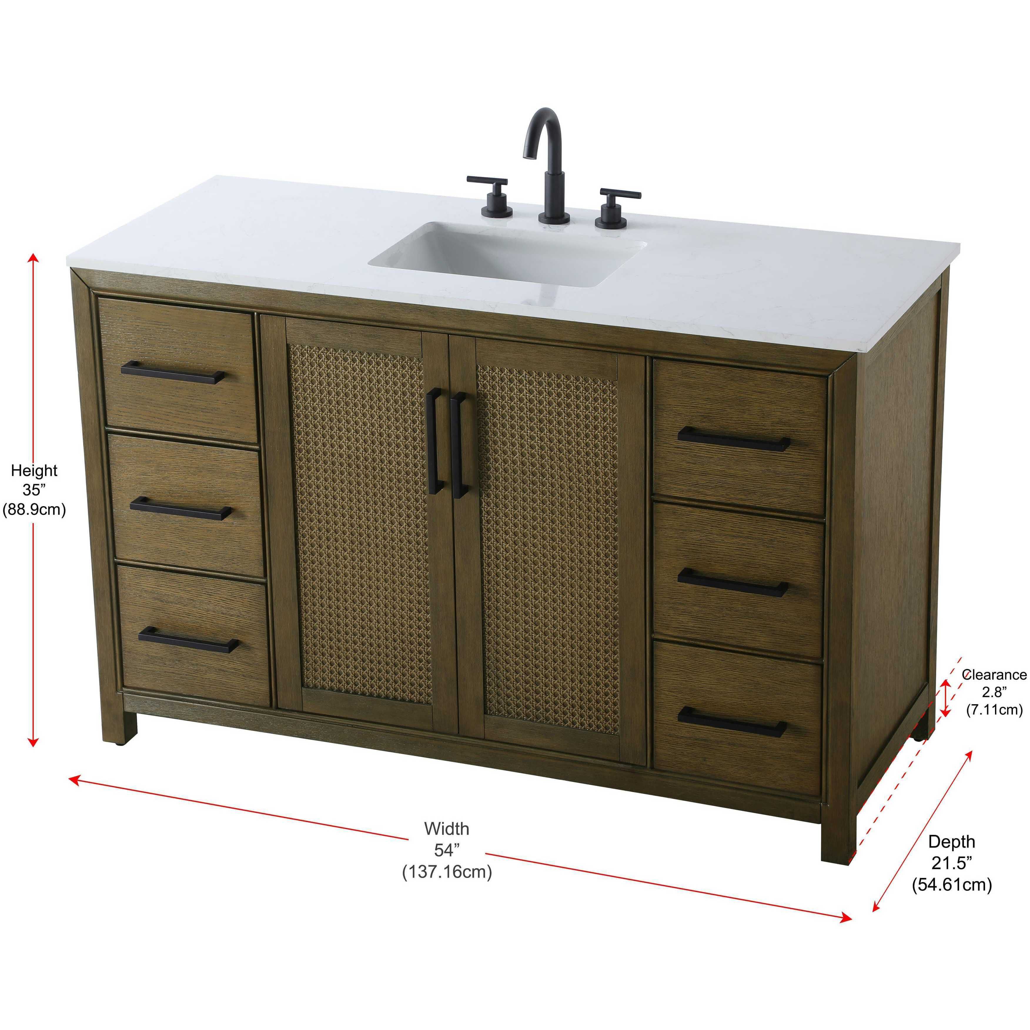 Alina 54 X 34 inch Hazel Oak Bathroom Vanity Cabinet