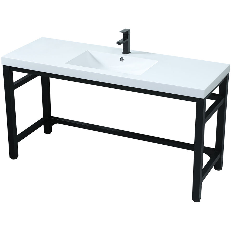 Raya 60 X 22 X 32 inch Black Vanity Sink Set
