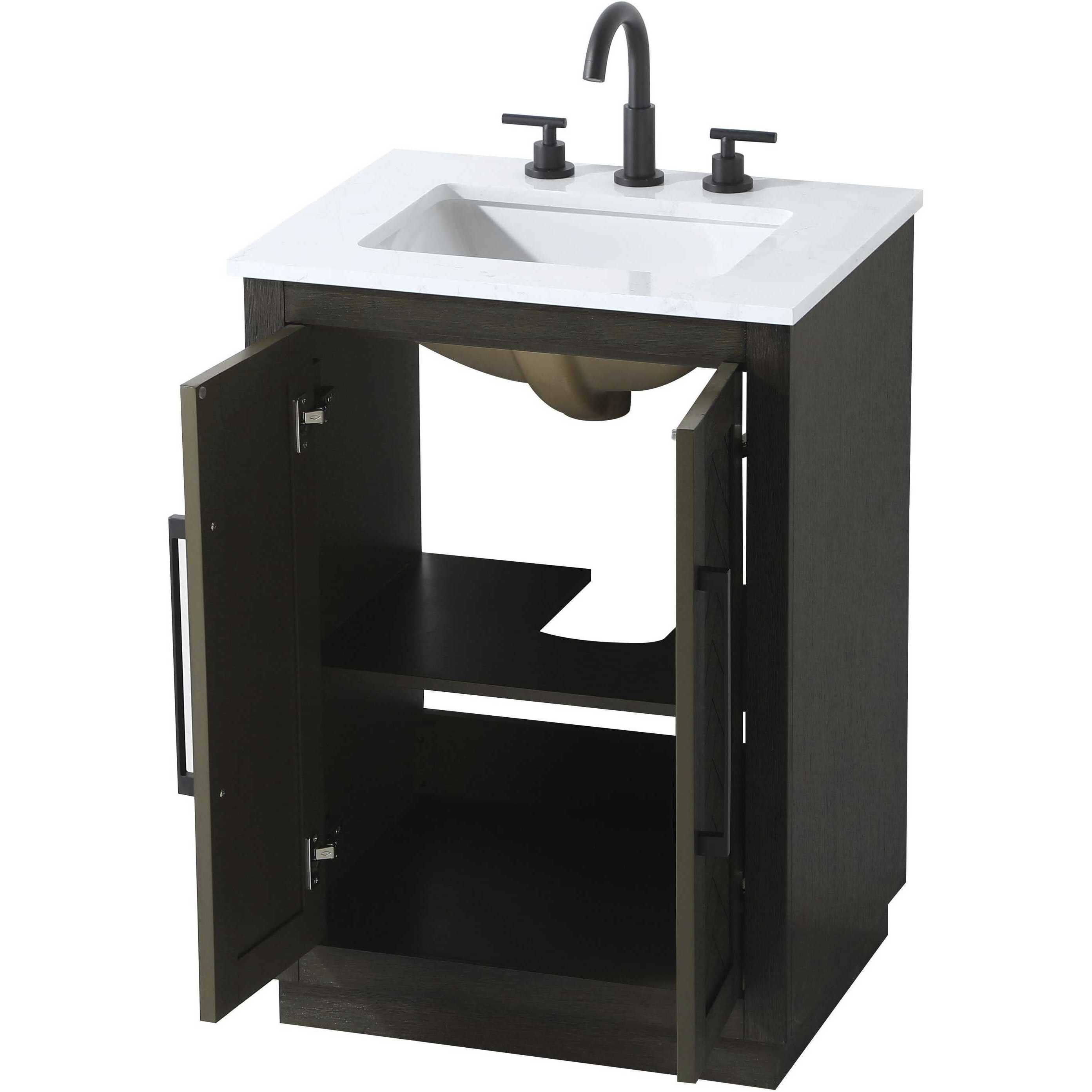 Chase 24 X 34 inch Chocolate Oak Bathroom Vanity Cabinet