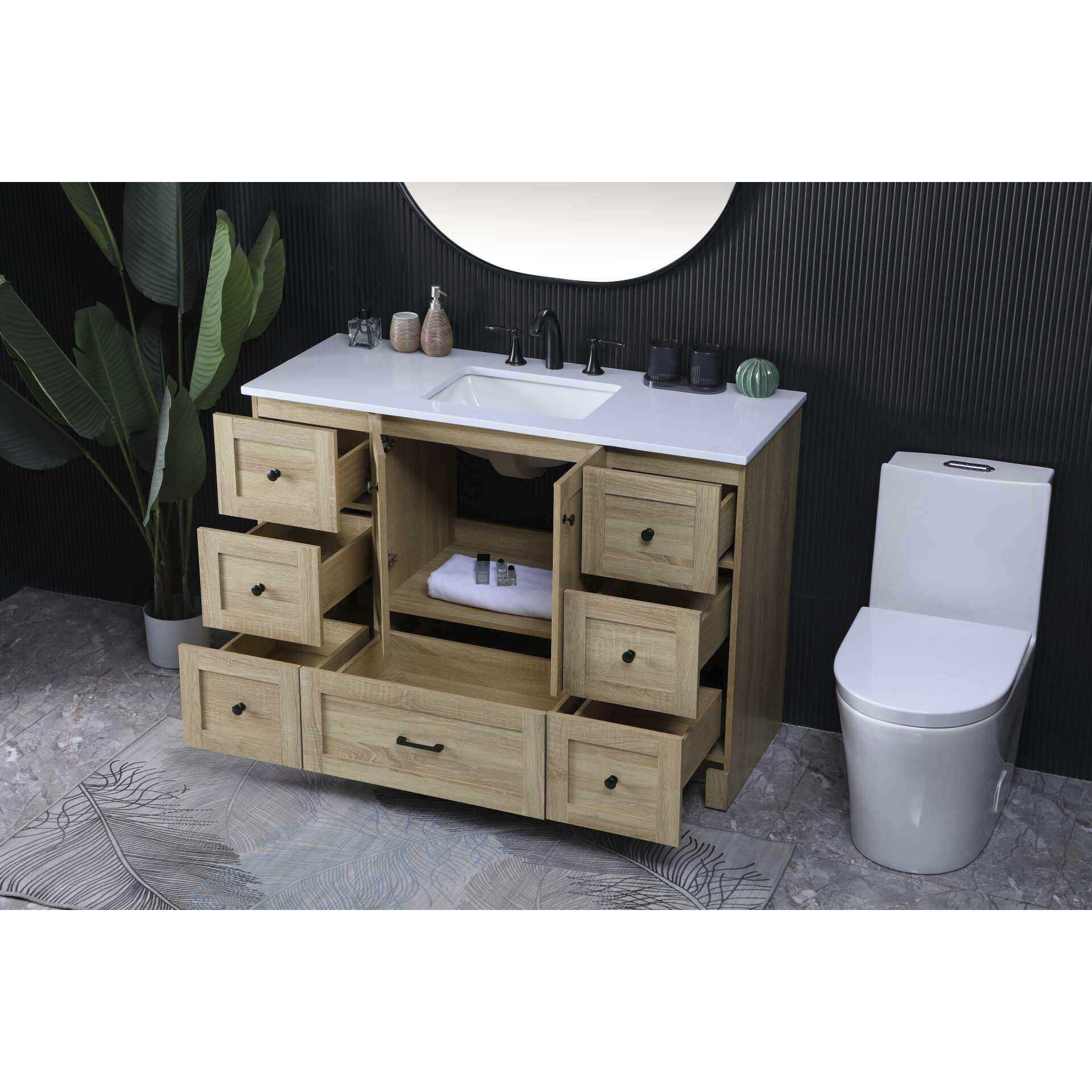 Soma 48 X 34 inch Mango Wood Bathroom Vanity Cabinet
