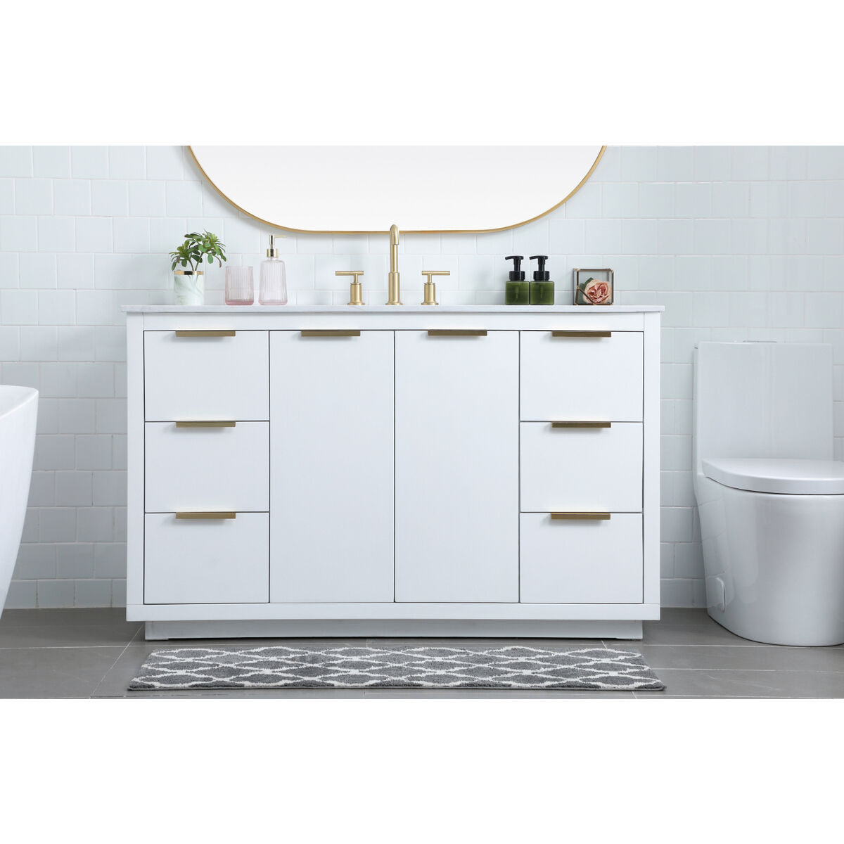 Blake 54 X 22 X 34 inch White Vanity Sink Set