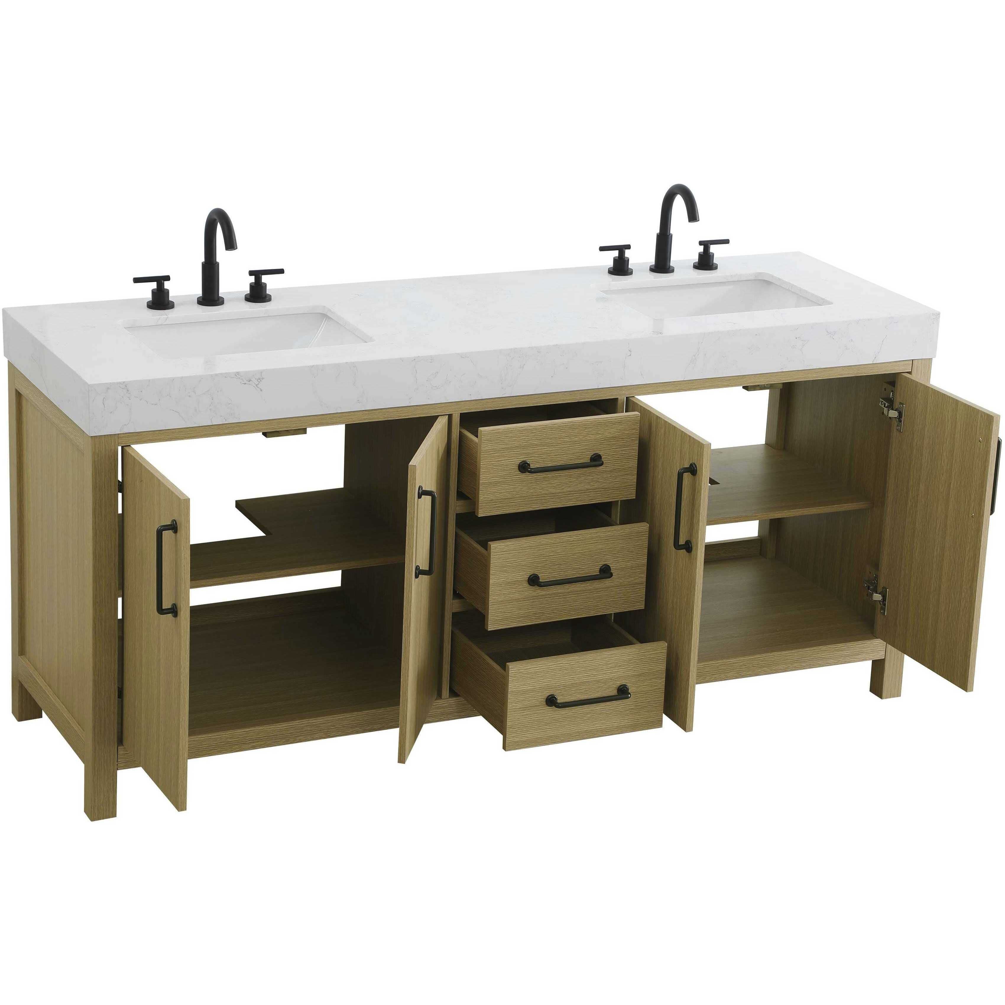 Nathan 72 X 34 inch Honey Brown Bathroom Vanity Cabinet